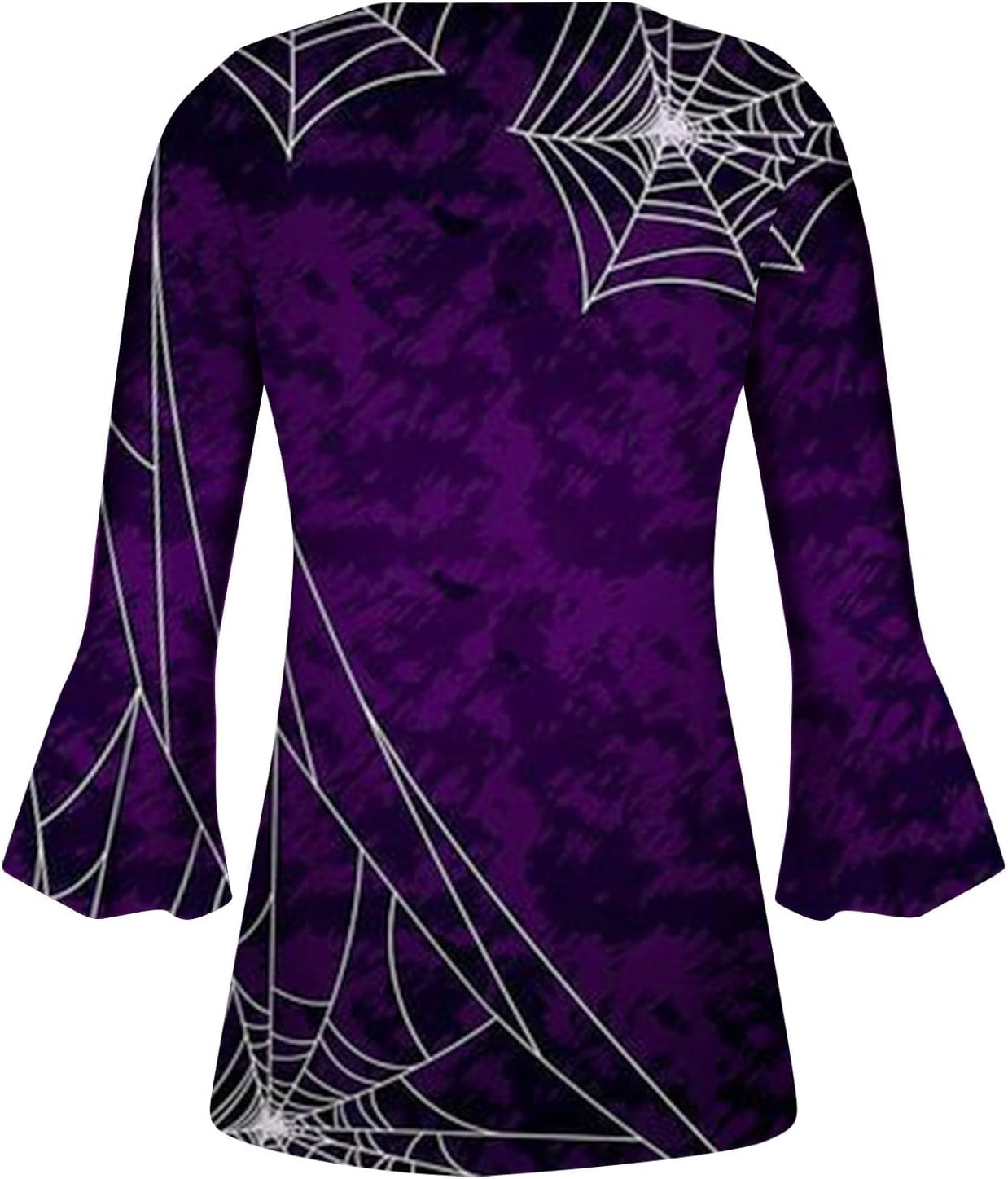 symoid Camisas de Halloween para mujer, manga 34, con botones, cuello en V, divertido gráfico de calabaza, plisadas, bohemias, camisas elegantes