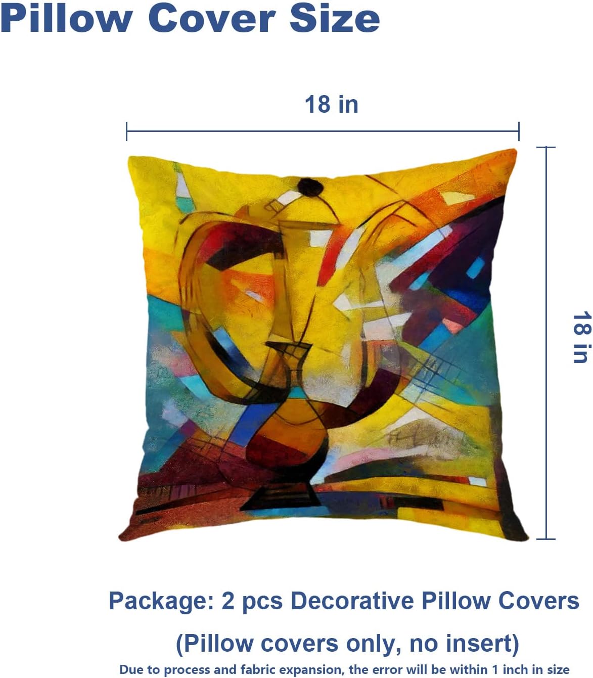 Batmerry Juego de 2 fundas de almohada decorativas de arte moderno abstracto en colores pastel de 18 x 18 pulgadas, reproducciones alternativas,
