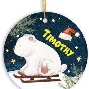 Adorno de oso polar personalizado de Navidad, adorno de oso polar con nombre personalizado, regalo para árbol de Navidad 2023, adorno de oso polar Adorno de oso polar personalizado de Navidad, adorno de oso polar con nombre personalizado, regalo para árbol de Navidad 2023, adorno de oso polar