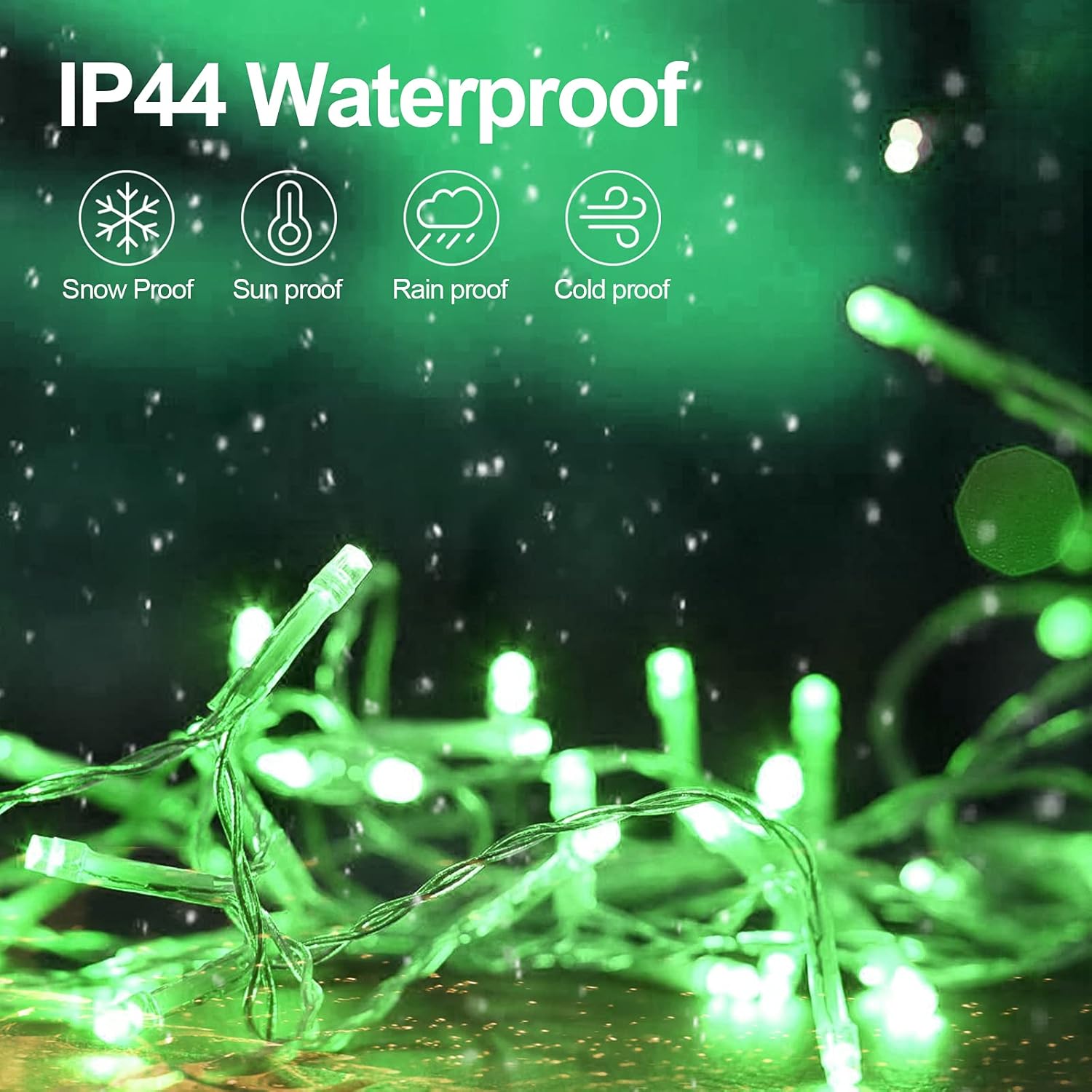 Luces de Navidad para exteriores, 1000 luces LED, 394pies, luces de Navidad súper largas, 8 modos y temporizador, cuerda de luces de fantasía, LED