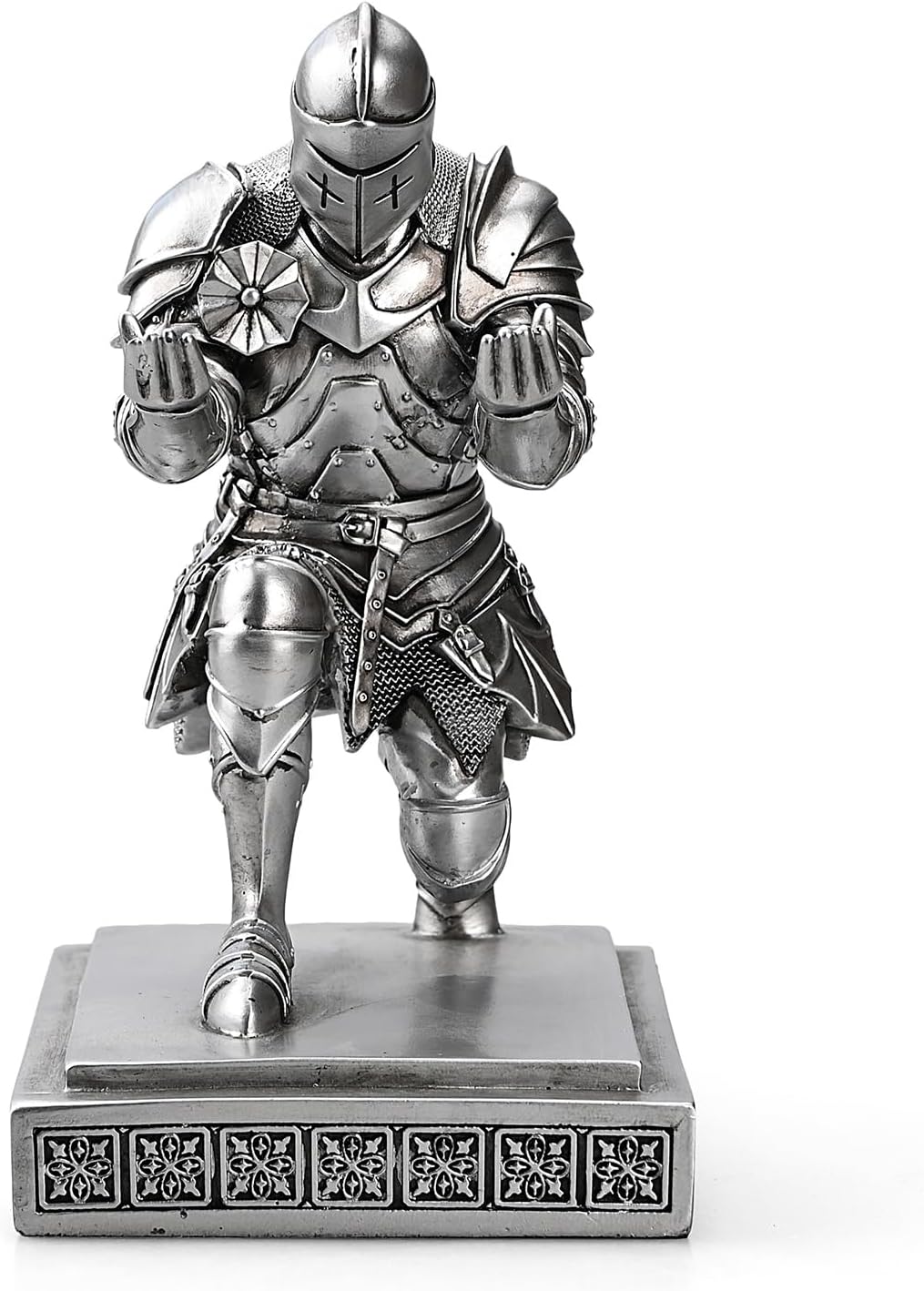 Soporte medieval blindado de caballero guerrero organizador de escritorio y accesorios, soporte de resina para lápices, pisapapeles como regalo con