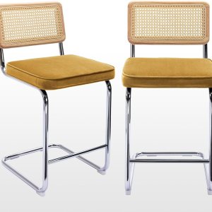 Zesthouse Juego de 2 taburetes de altura de mostrador, taburetes de bar modernos de 24 pulgadas, sillas de mostrador de diseño voladizo de mediados Zesthouse Juego de 2 taburetes de altura de mostrador, taburetes de bar modernos de 24 pulgadas, sillas de mostrador de diseño voladizo de mediados