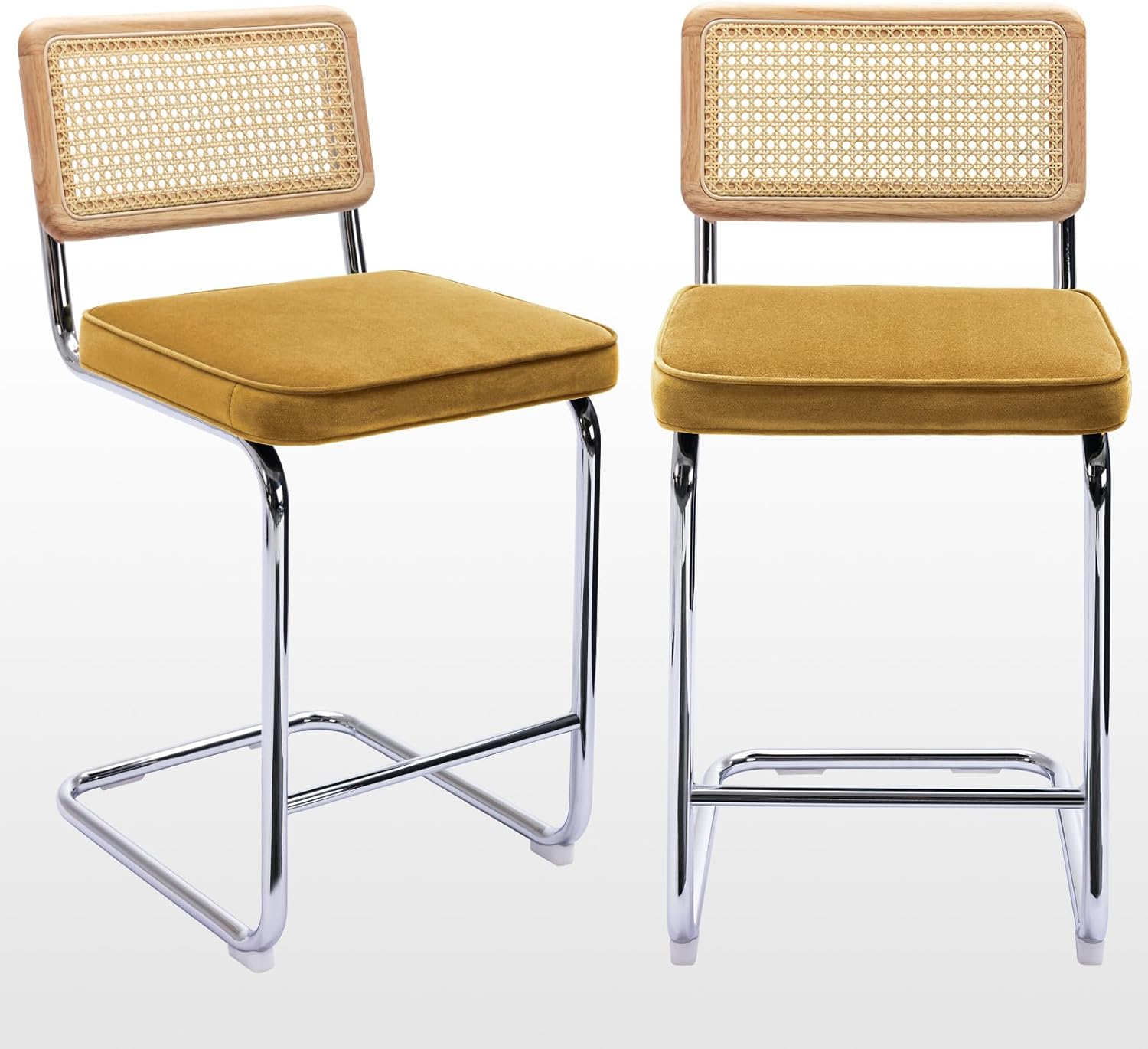 Zesthouse Juego de 2 taburetes de altura de mostrador, taburetes de bar modernos de 24 pulgadas, sillas de mostrador de diseño voladizo de mediados