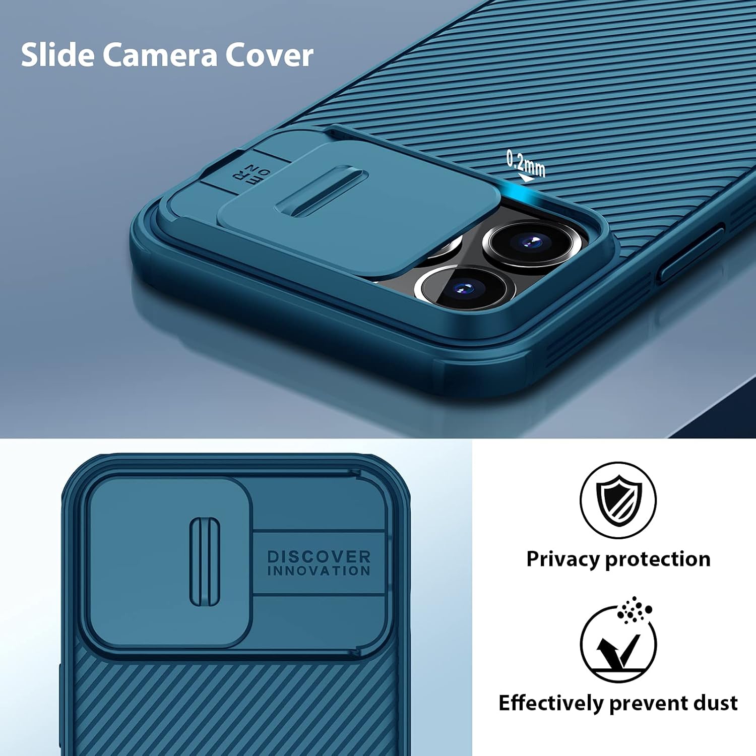 Nillkin Funda para iPhone 13 Pro Max – Funda CamShield Pro con funda para cámara, ajuste delgado, ultrafina, a prueba de golpes, con protección