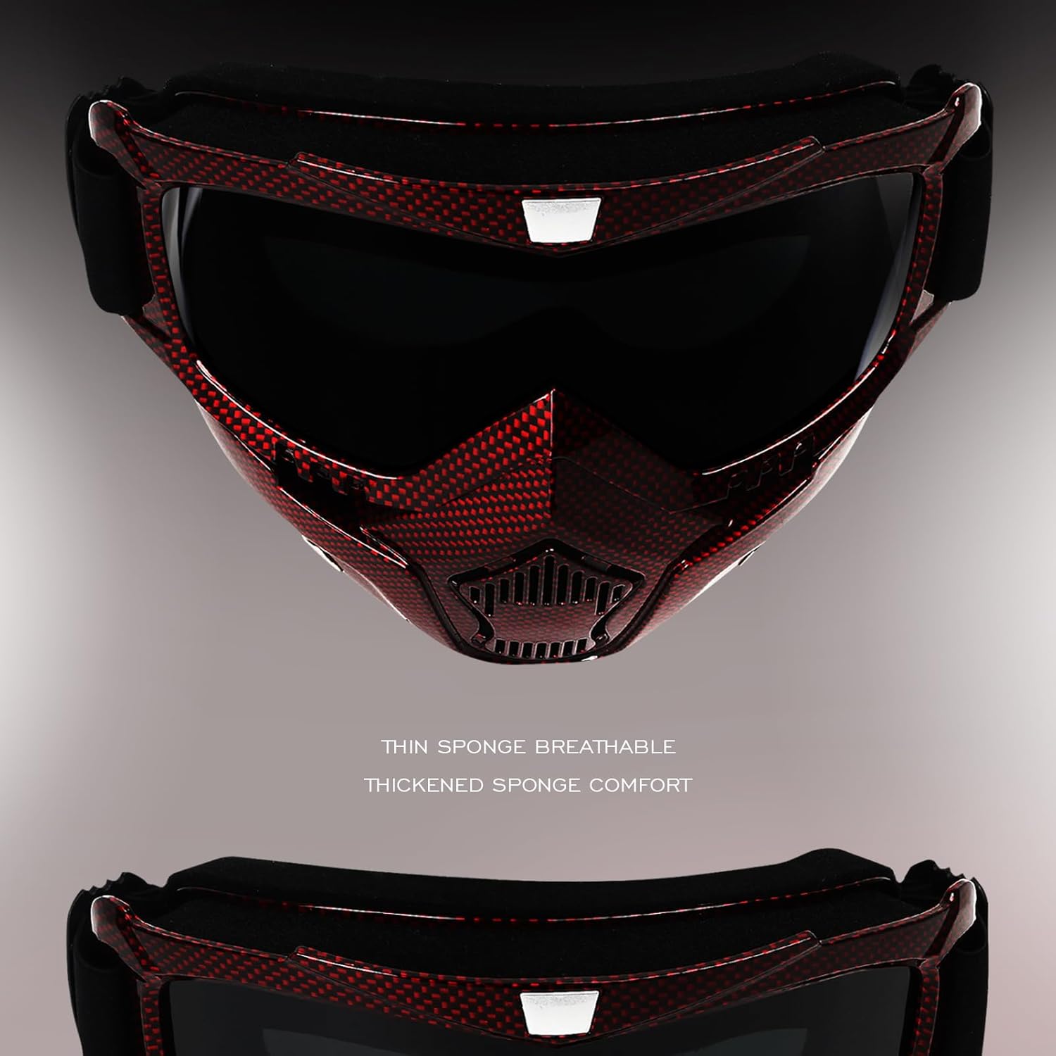 Gafas de motocicleta con máscara facial extraíble, gafas de equitación, motocross, ATV, motocross, gafas desmontables, Offroad, Airsoft, paintball,