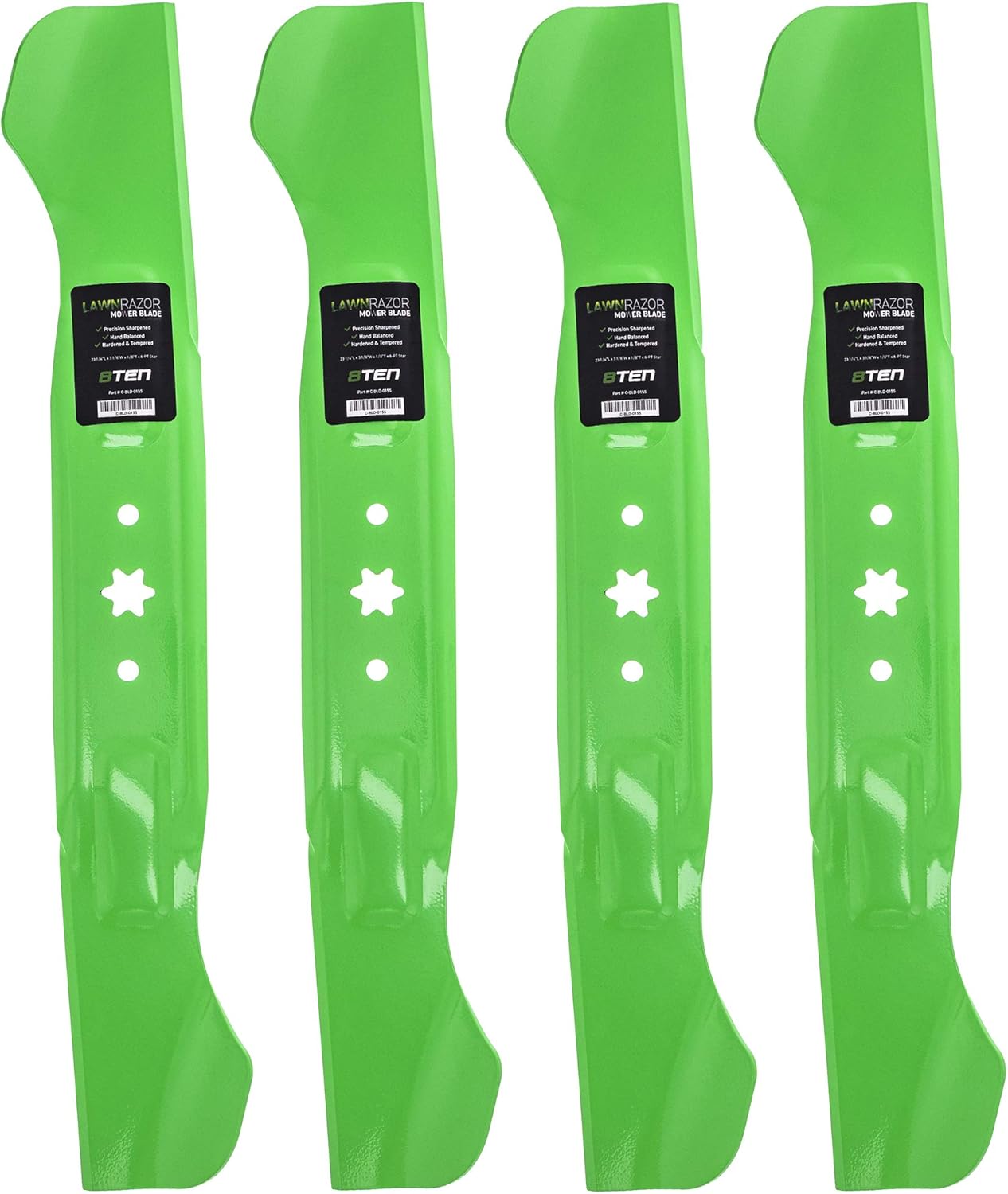 8TEN LawnRAZOR Mower Blade for MTD Cub Cadet RZT L46 46 inch Deck 942-04290 942-04244 742-04244 942-04244A (High-Lift) 4 Pack