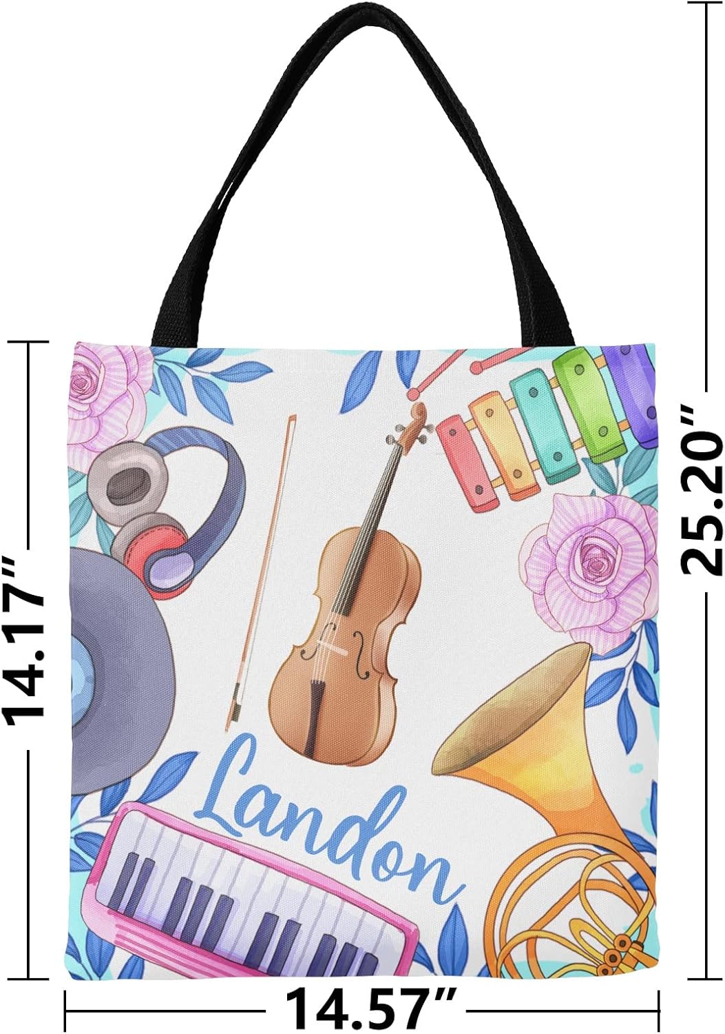 Bolsa de lona personalizada con diseño de música abstracta para compras, reutilizable, bolsa de hombro para mujeres y niñas