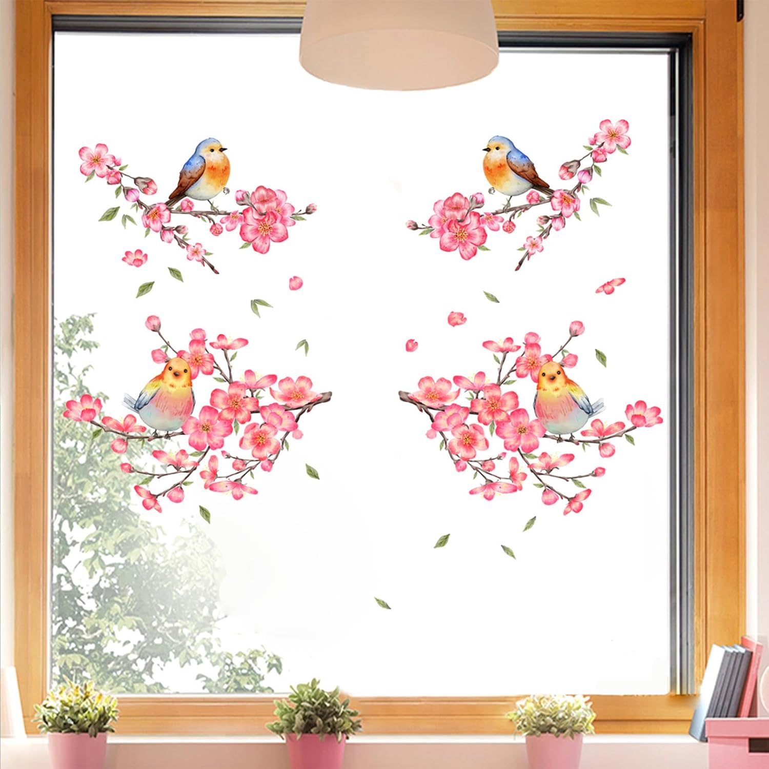 Laoyello Pegatinas de pared de ramas de pájaro de dibujos animados de animales de pared Pegatinas de arte de pared extraíbles PVC mariposa pared