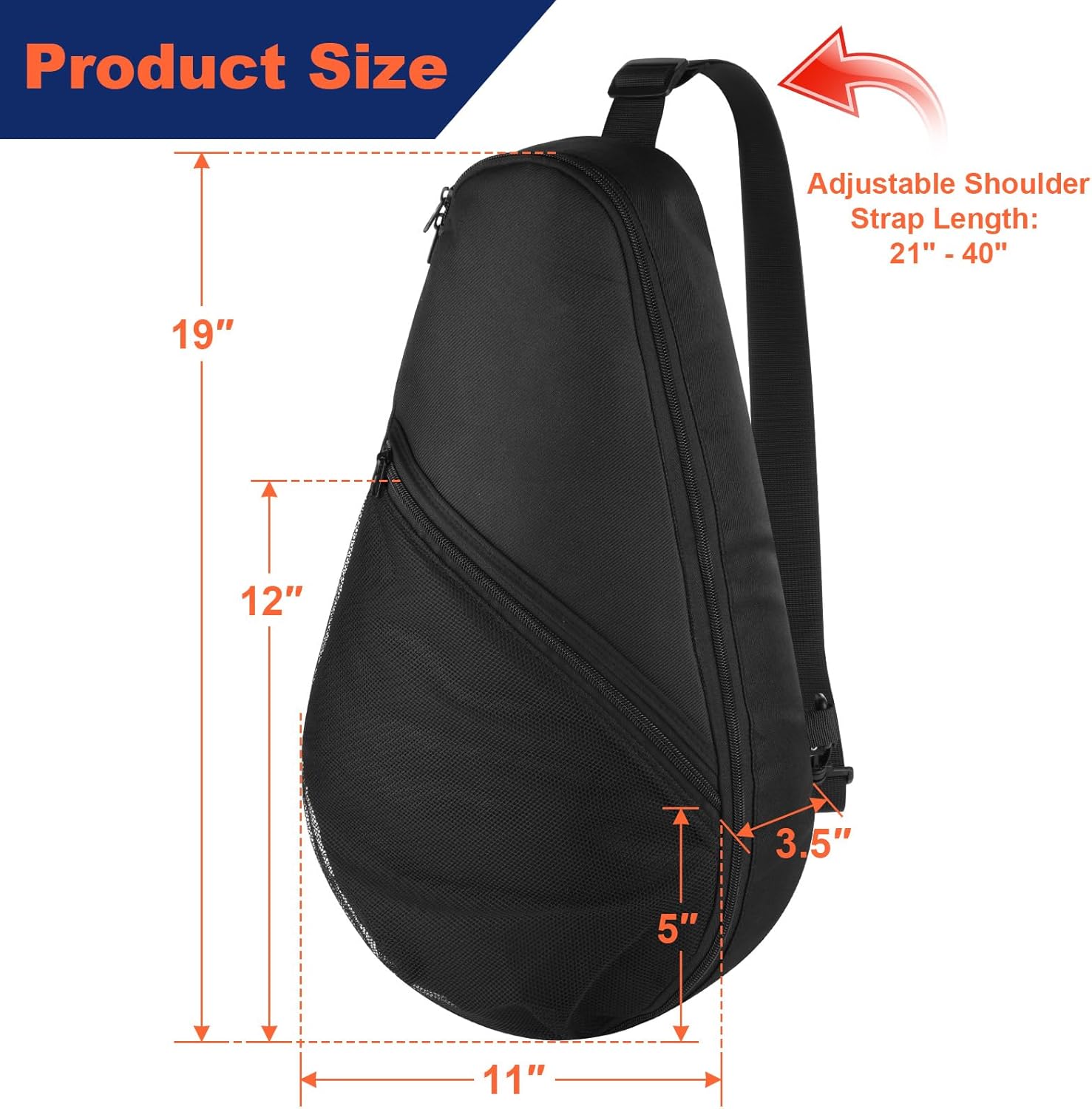 Cosmos Padel Racket Bag Pickleball Paddle Sling Backpack Padel Racquet Storage Bag, Padel (Paddel Tennis) Equipment Carrying Bag with Mesh Pocket