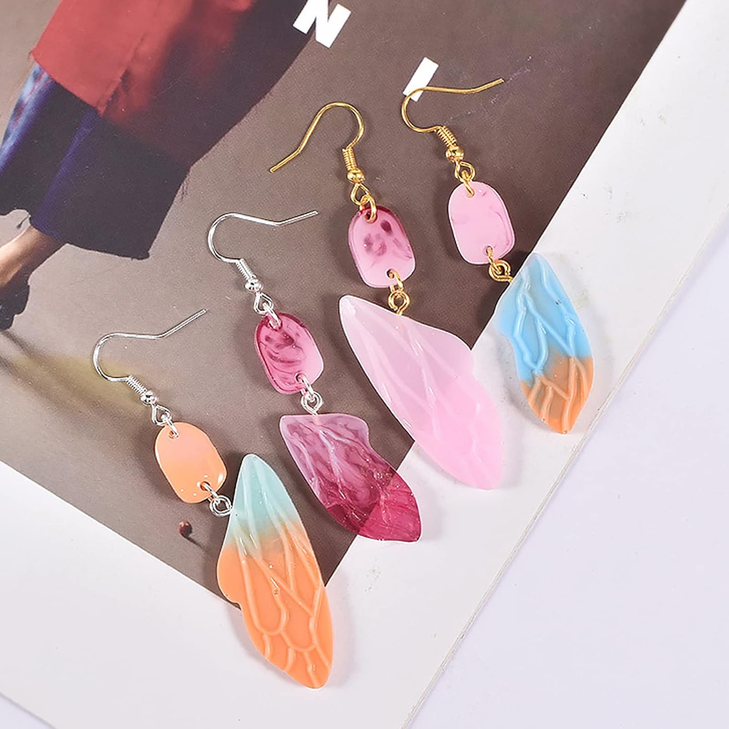 Pendiente de ala de mariposa colgante de resina molde de silicona herramientas de fabricación de joyas moldes de fundición para bricolaje llavero