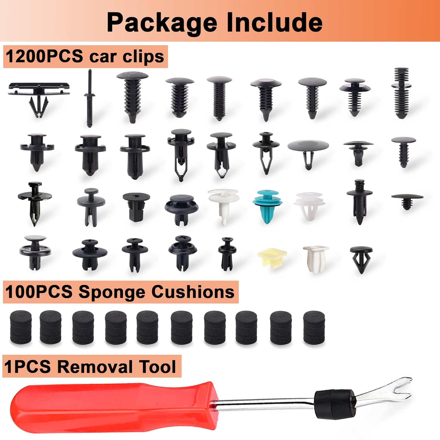 Clips para automóvil, 1301 unidades, clip de retención de automóvil de doble extremo para árbol de Navidad, protector de parachoques, guardabarros,