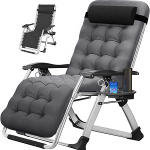 MOPHOTO Silla Zero Gravity, silla de descanso acolchada para exteriores con mesa auxiliar, silla reclinable de gravedad cero, silla reclinable para MOPHOTO Silla Zero Gravity, silla de descanso acolchada para exteriores con mesa auxiliar, silla reclinable de gravedad cero, silla reclinable para