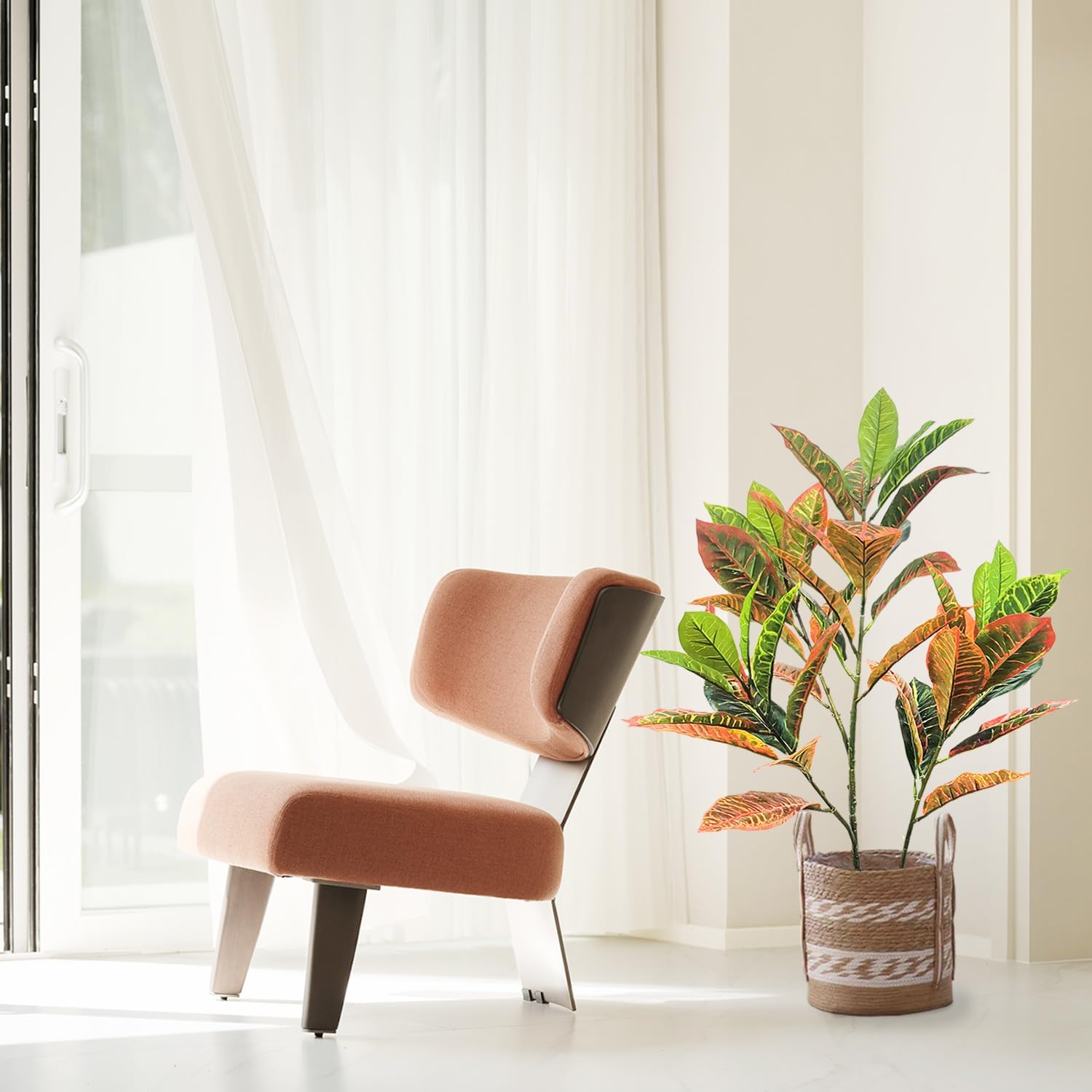 Árbol artificial de 31 pulgadas de alto, árbol de imitación de tacto sintético para decoración de interiores y centros comerciales