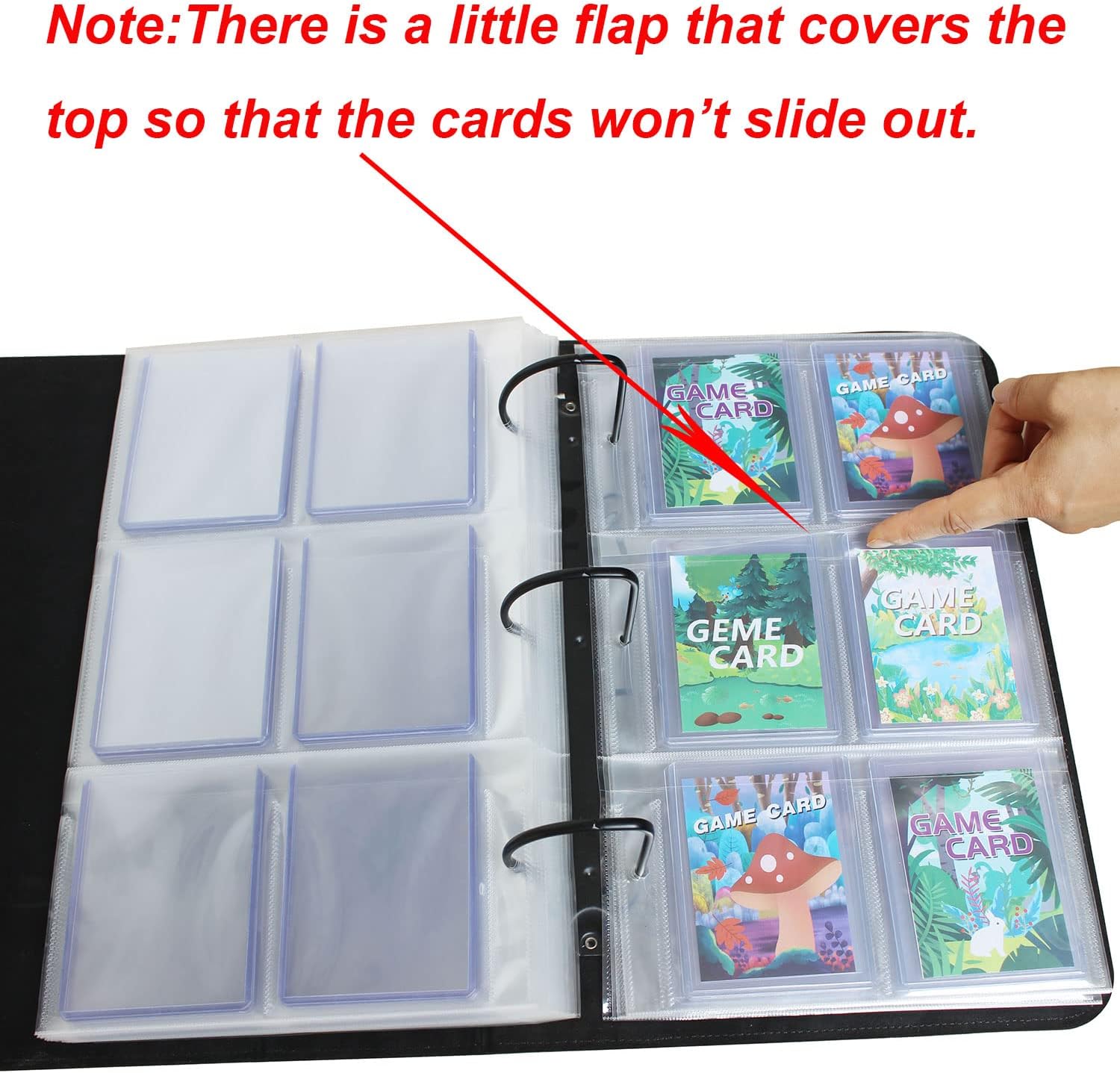 Carpeta de carga superior con 25 páginas, 3 anillas para carga superior, álbum con capacidad para 150 soportes duros estándar de 3 x 4 pulgadas