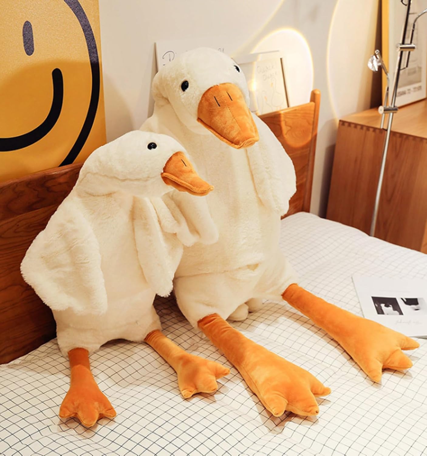 Almohada de peluche de ganso de peluche de pato grande, lindo juguete de peluche de ganso, regalo de Navidad de 35.4 pulgadas