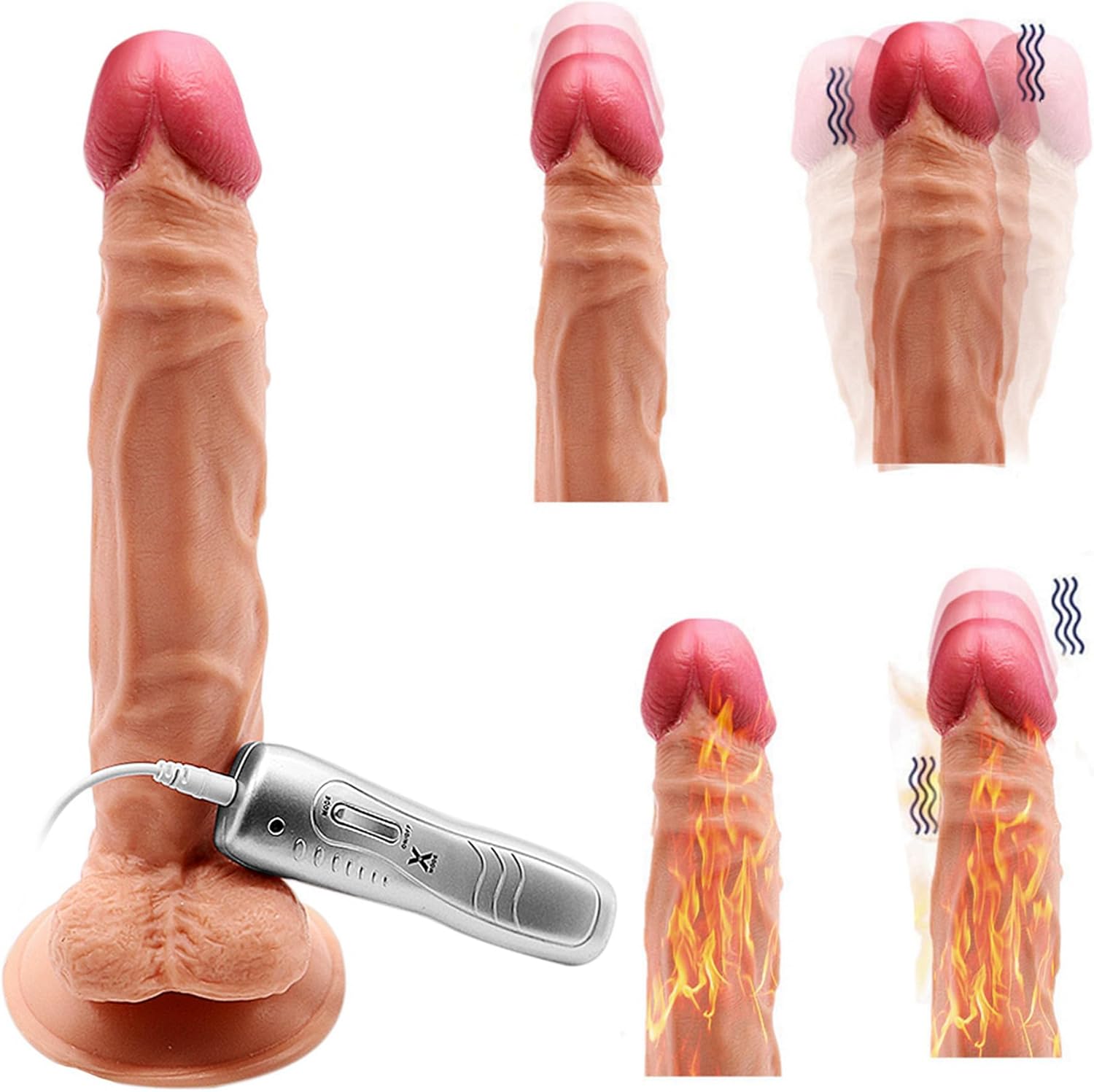 Incomparablemente súper potente silicona suave fuerte ventosa para manos libres, varita clásica realista, adecuada para parejas para jugar varios