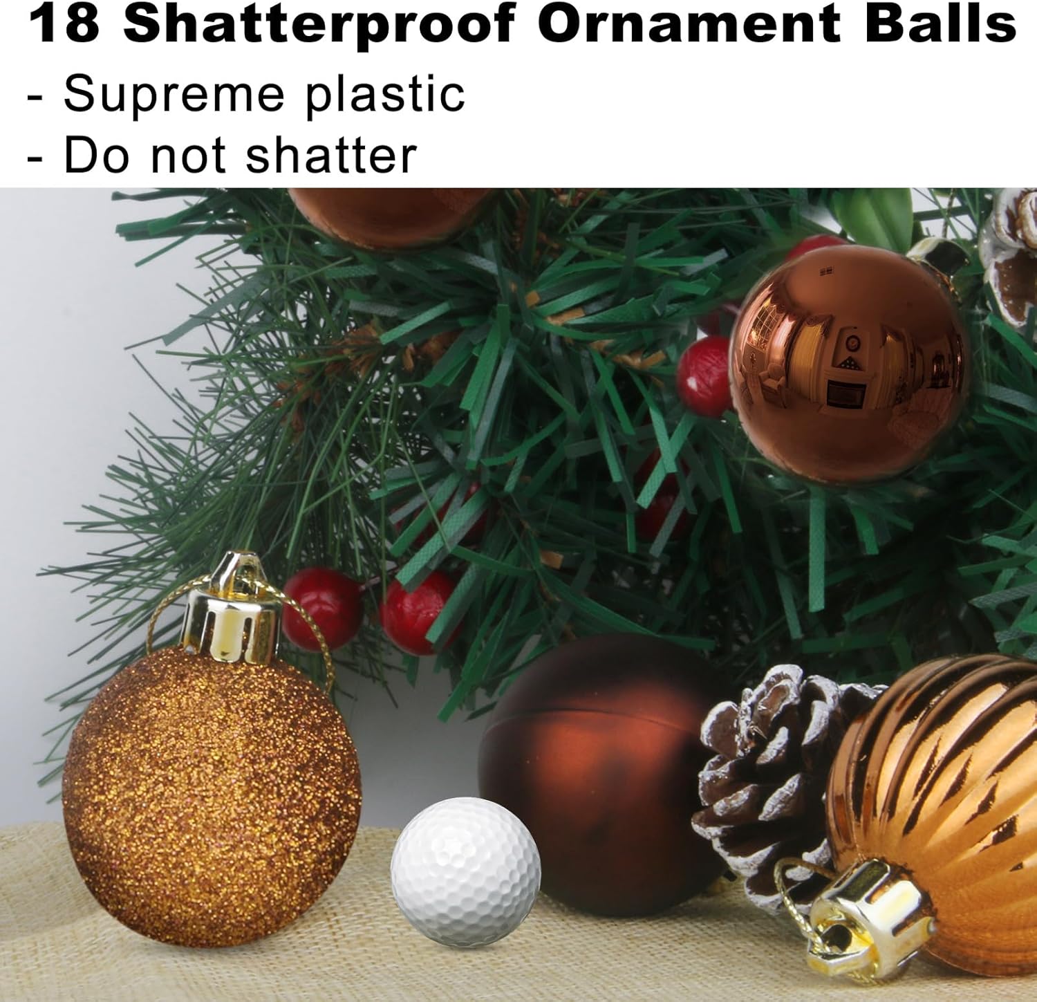 GameXcel – Esferas navideñas grandes y ornamentos colgantes para árbol de Navidad que no se rompen