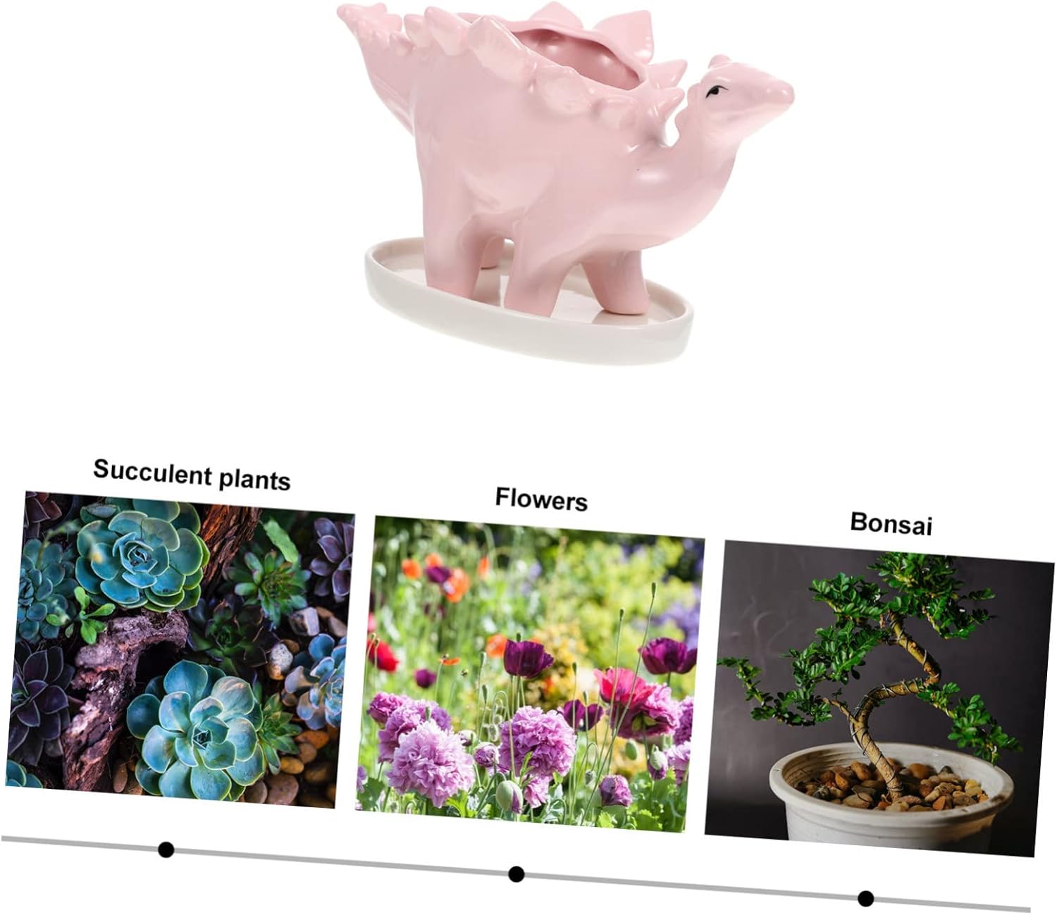 YARNOW 3pcs Dinosaur Succulent Flower Pot Mini Desk Flower Pot Ceramic Flower Pot Succulent Pots Ceramic Pot Ceramic Vases for Flowers Animal Flower