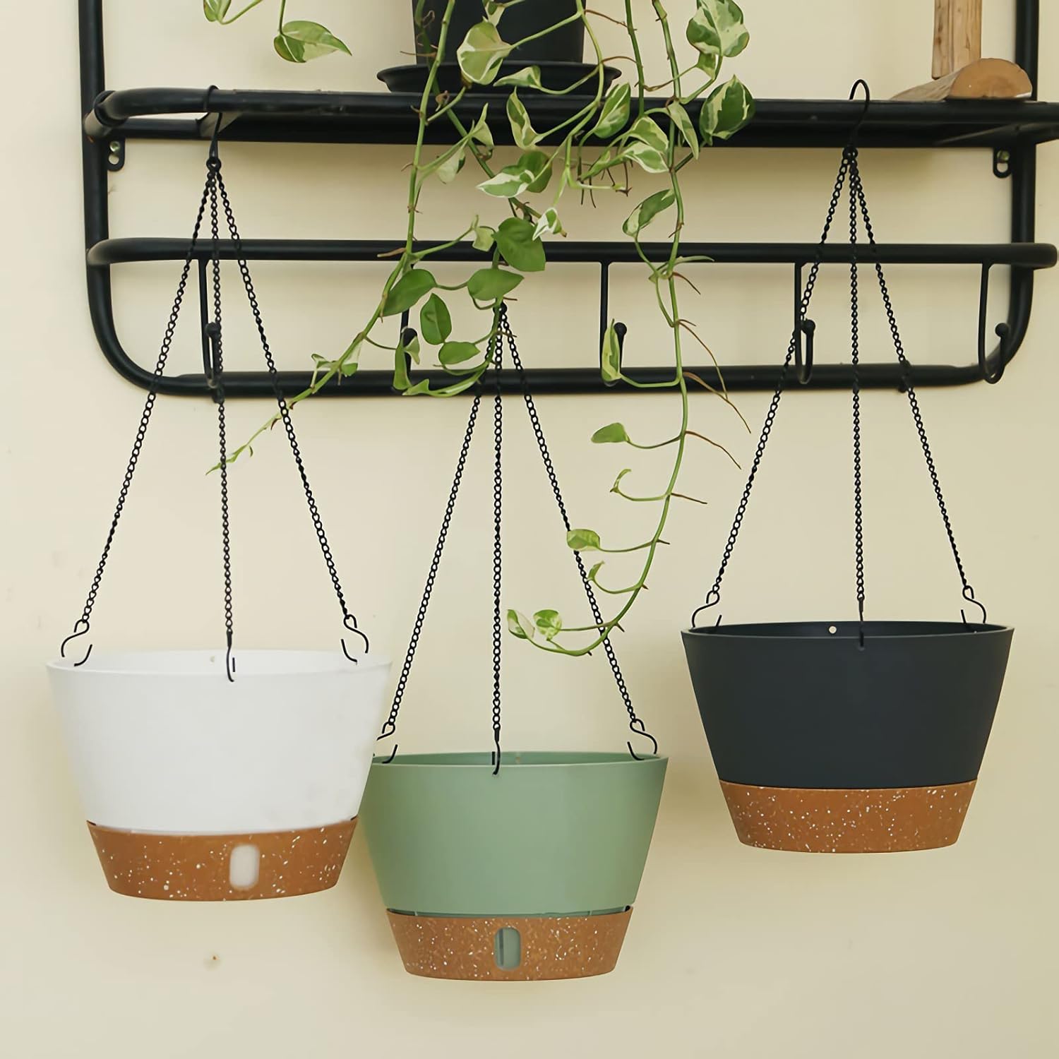 ZMTECH Juego de 2 macetas colgantes para plantas de interior, macetas colgantes de riego automático para plantas colgantes para plantas colgantes al