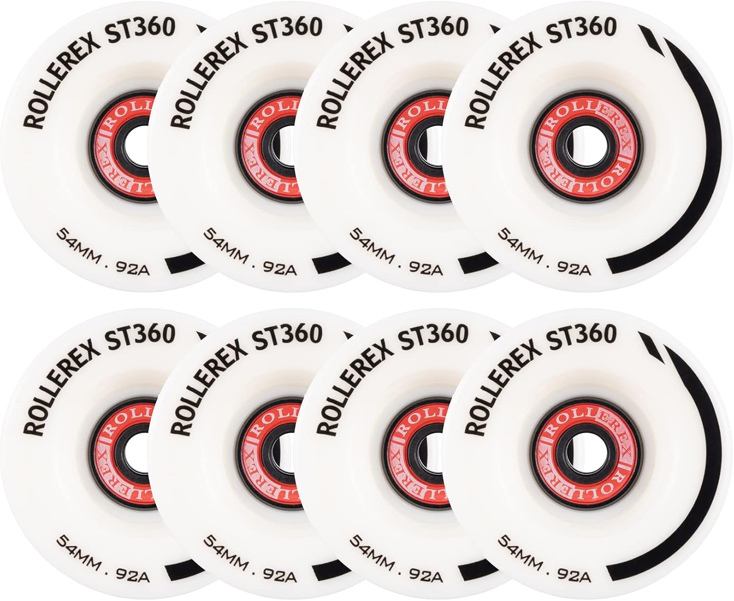 ST360 92A – Ruedas para patines de ruedas de 2.126 in x 1.260 in (paquete de 8 con rodamientos, espaciadores y arandelas) (opciones de color), para
