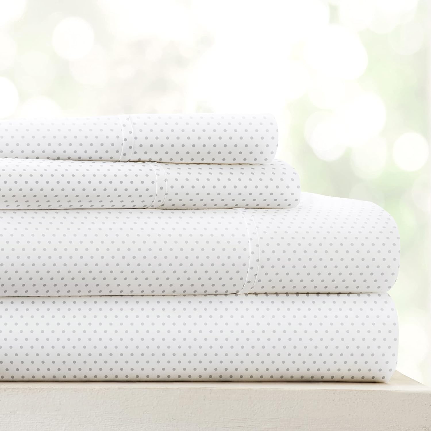 Linen Market Juego de sábanas de tamaño King de 4 piezas (estampado moteado, color gris), duerme mejor que nunca, ultrasuaves y refrescantes, gran