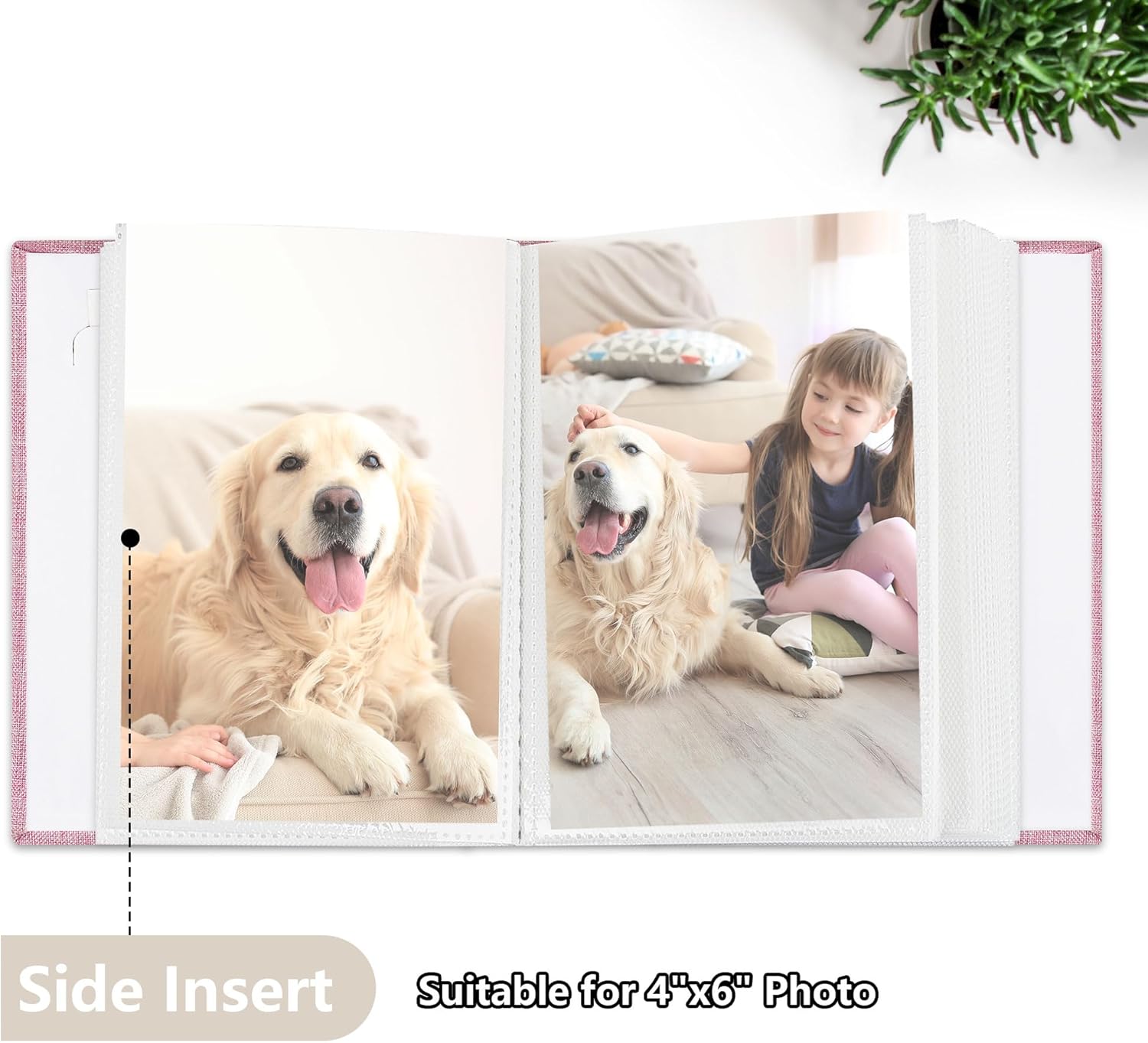 Álbum de fotos de 4 x 6 pulgadas, 100 bolsillos, álbumes de fotos con cubierta de lino, álbumes de fotos para familia, boda, bebé, libro de fotos