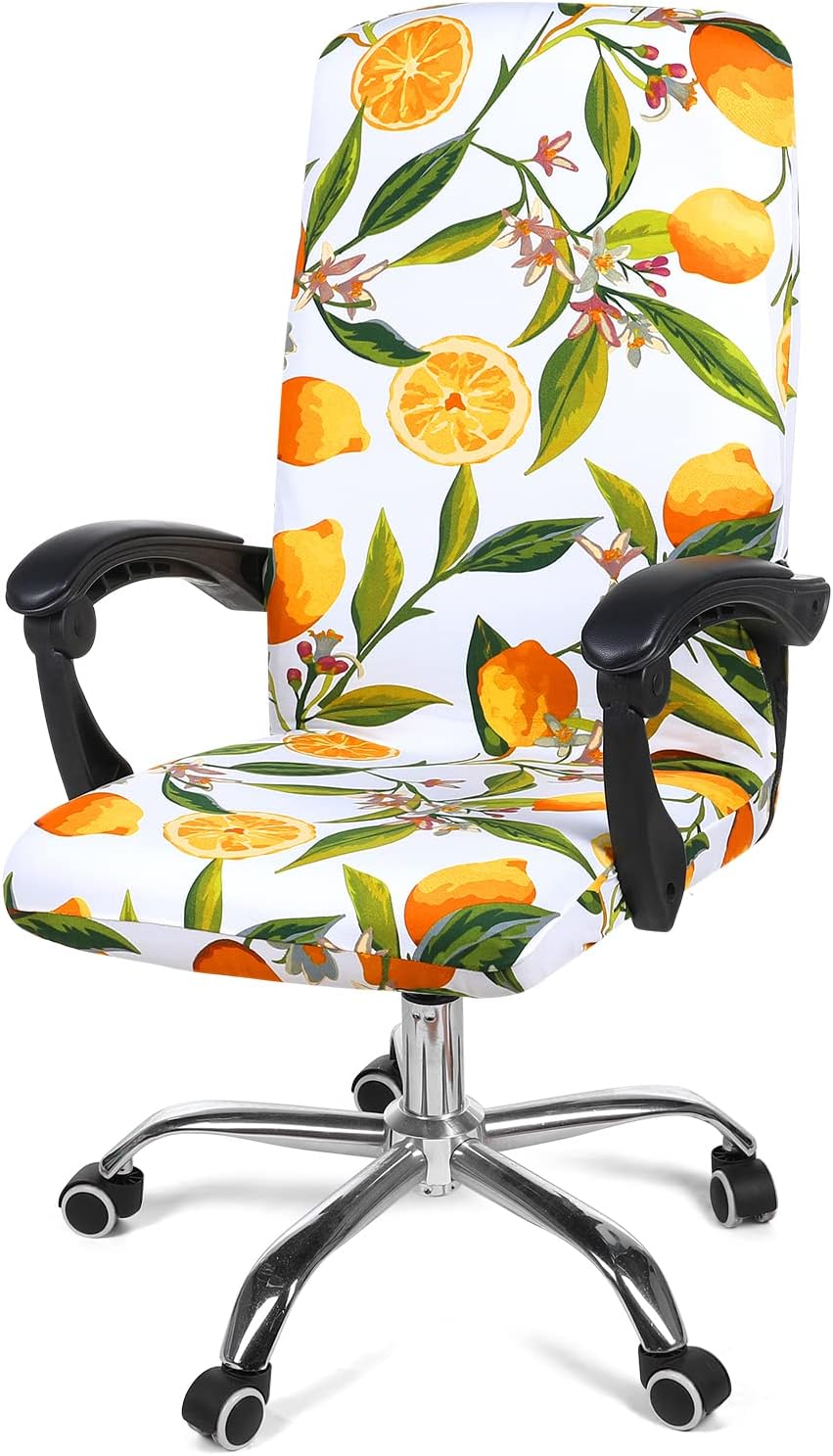 smiry – Funda protectora para silla de oficina, cubierta estampada y elástica para silla giratoria, removible, lavable y resistente al polvo con