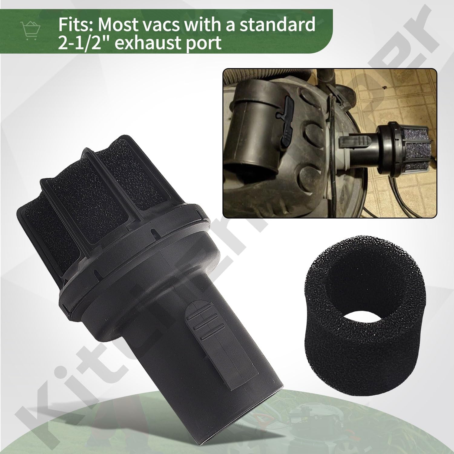 Silenciadordifusor VT2525 y WS25025A de 2.5 pulgadas para aspiradoras Ridgid húmedoseco, se adapta a la mayoría de aspiradoras con un puerto de