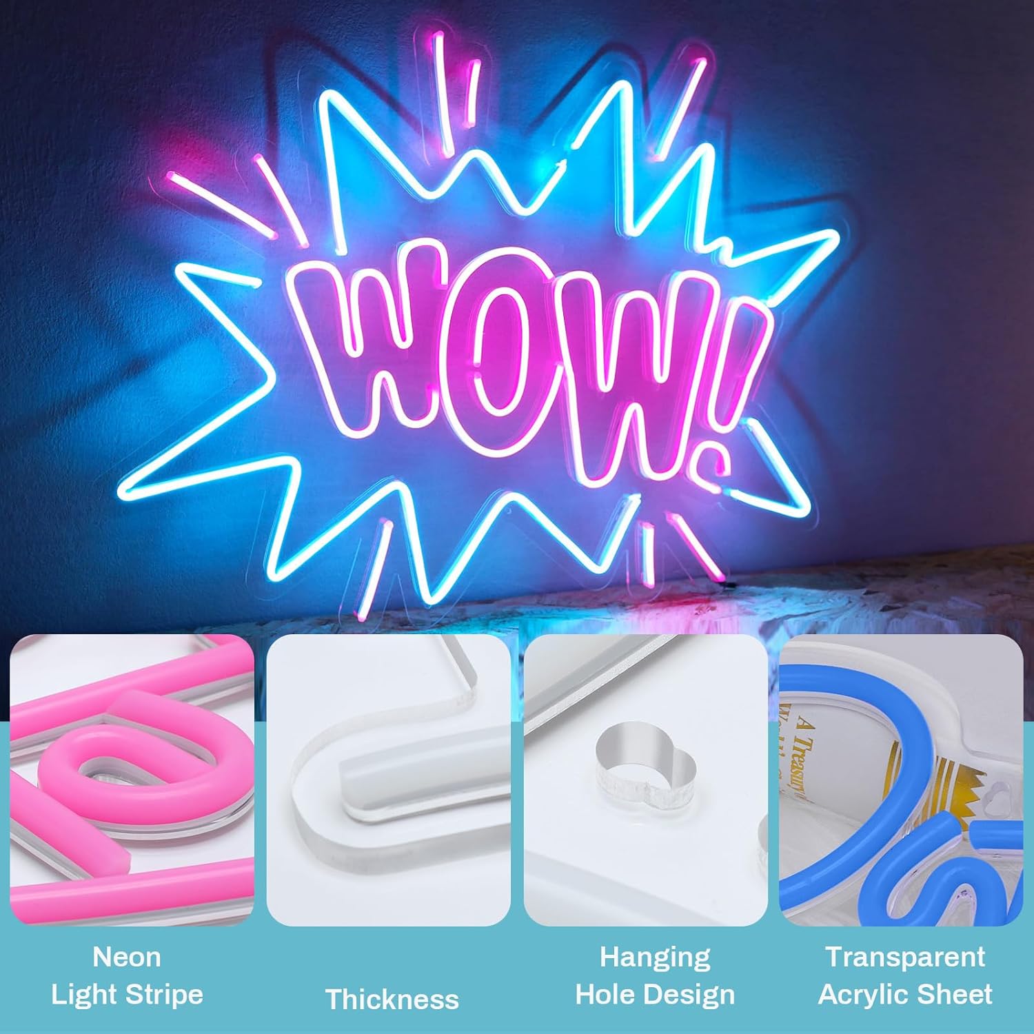 Letreros de neón personalizados para decoración de pared, letrero de neón personalizado, luces de neón LED regulables, personalizable para