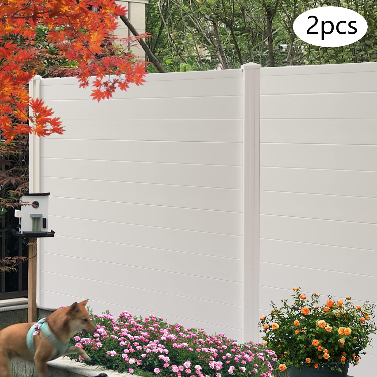 YETINGSHOP Pantalla de privacidad para exteriores, 2 paneles, 48 pulgadas de alto decorativo para aire acondicionado y basura, fácil montaje, vallas