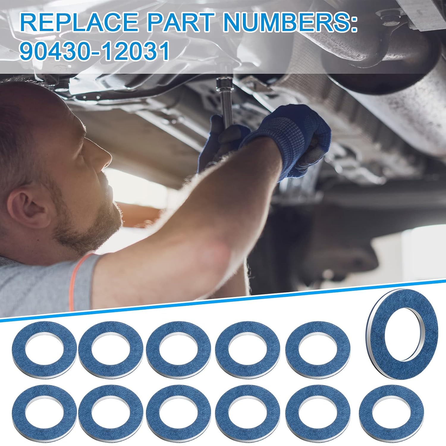 Mudder 50 juntas de aluminio para tapones de drenaje de aceite de motor (compatibles con Toyota, Scion Part)