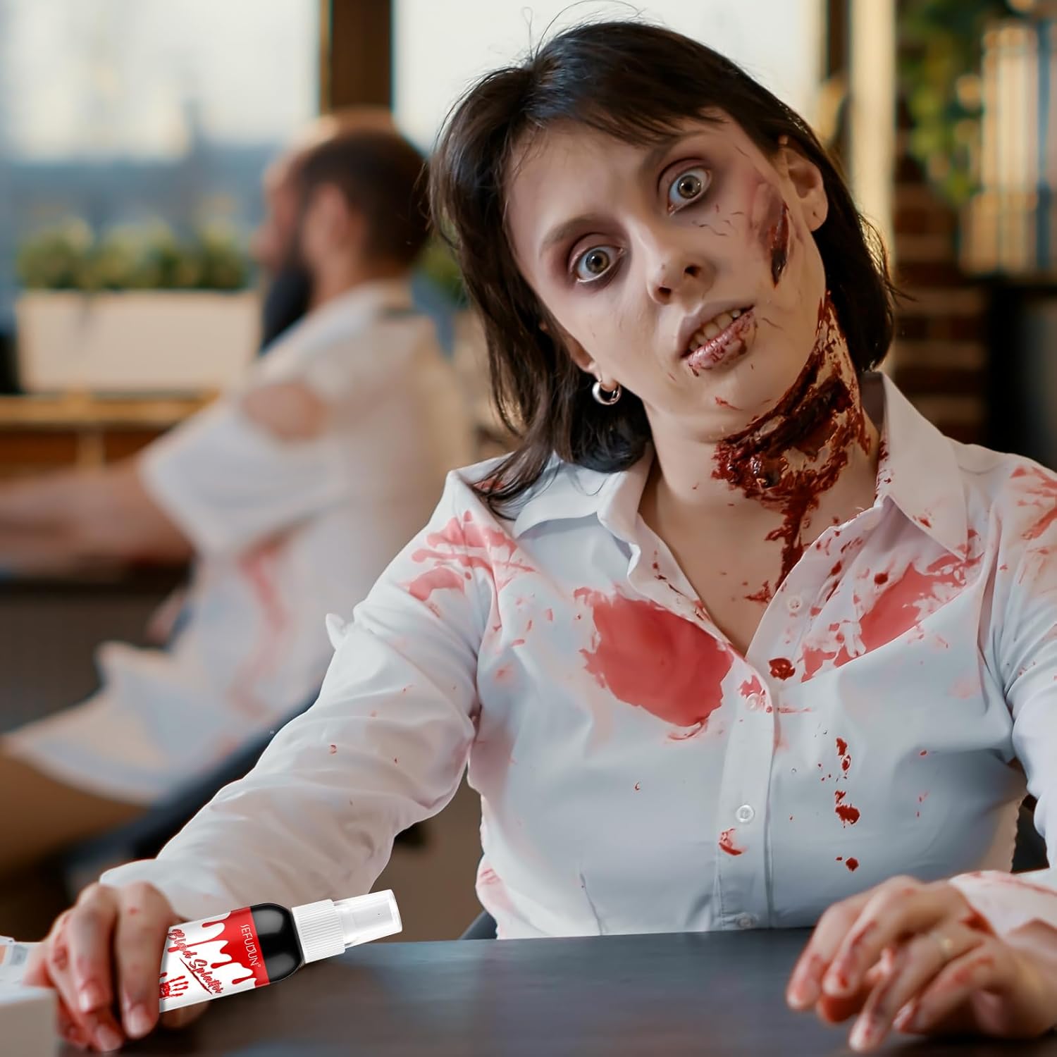 Spray lavable de sangre falsa para Halloween, sangre falsa para disfraz de vampiro zombi y monstruo disfraz, el aerosol de sangre falso se utiliza