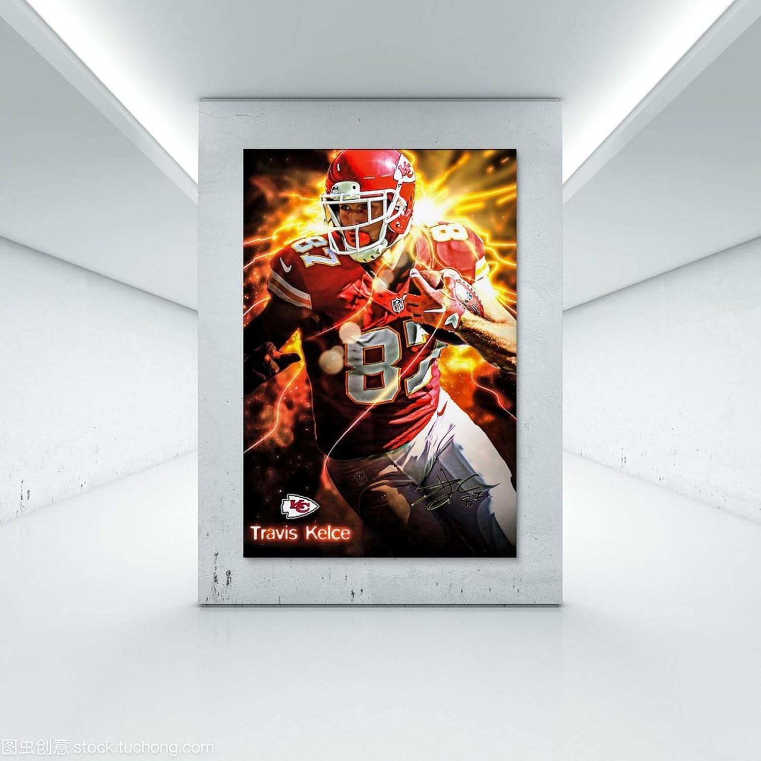 MAVOLI Póster de jugador de fútbol americano Travis Kelce Star Pintura decorativa lienzo arte de pared para sala de estar, póster estético para
