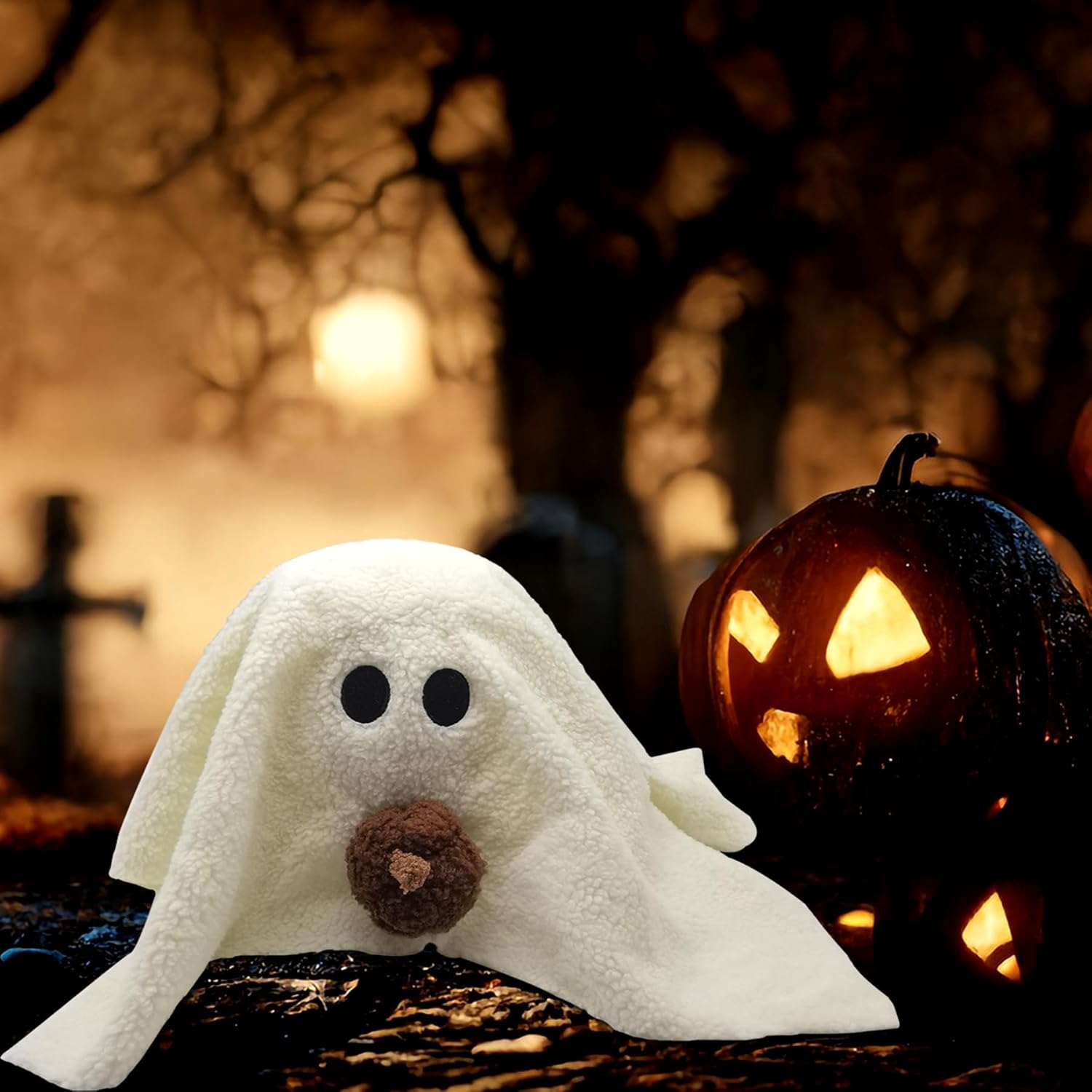 Fantasma con almohada de calabaza, muñeco de peluche fantasma, almohada fantasma suave para niños, juguetes de Halloween, decoración de fiesta de