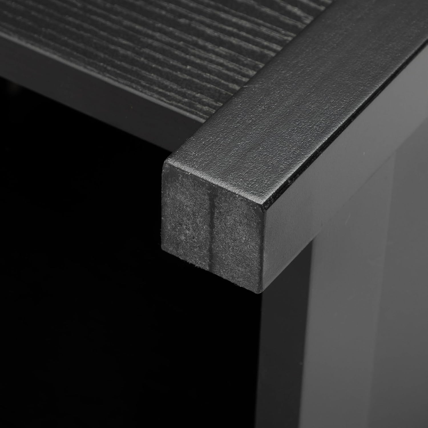 Mesa auxiliar con estación de carga, mesa auxiliar estrecha para sofá, mesita de noche de madera, muebles de sala de estar, negro