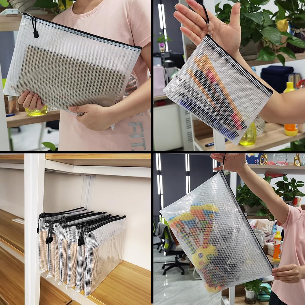 AUSTARK 20 bolsas con cremallera, bolsas de malla de PVC con cremallera, bolsas de almacenamiento para juegos de mesa, bolsas de almacenamiento