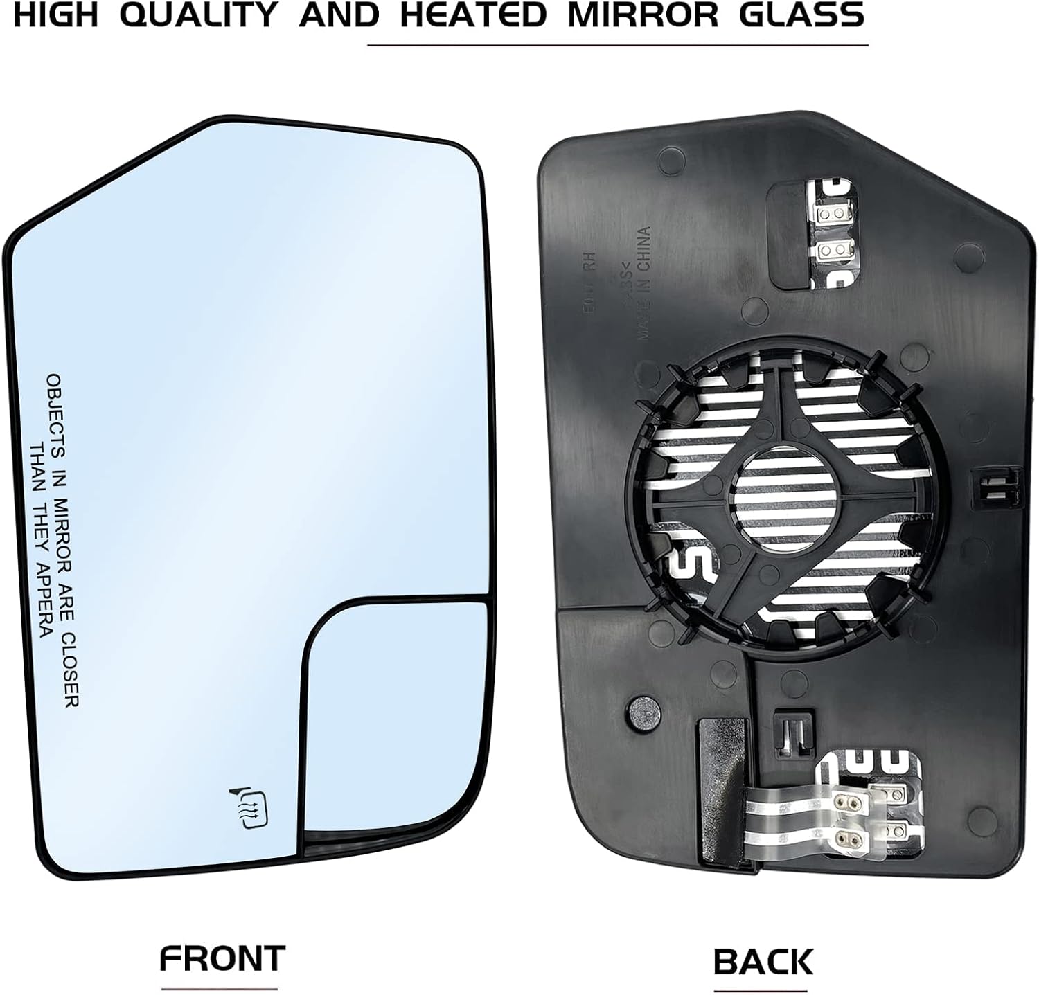 Reemplazo del espejo calefactable del lado derecho del pasajero para Ford Expedition 2012-17, Lincoln Navigator 2012-14 – Espejo de cristal convexo