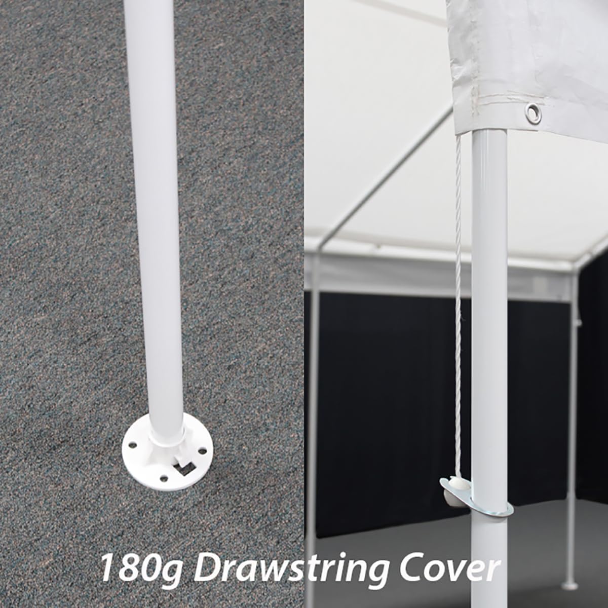 King Canopy Toldo universal de 10 pies por 13 pies, marco de acero de 1 38 pulgadas, 6 patas, blanco, C61013PC