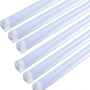 Paquete de 6 lámparas LED T8 de 4 pies y 24 W integradas, luz de tienda con interruptor de encendidoapagado, iluminación enlazable de utilidad, luz Paquete de 6 lámparas LED T8 de 4 pies y 24 W integradas, luz de tienda con interruptor de encendidoapagado, iluminación enlazable de utilidad, luz