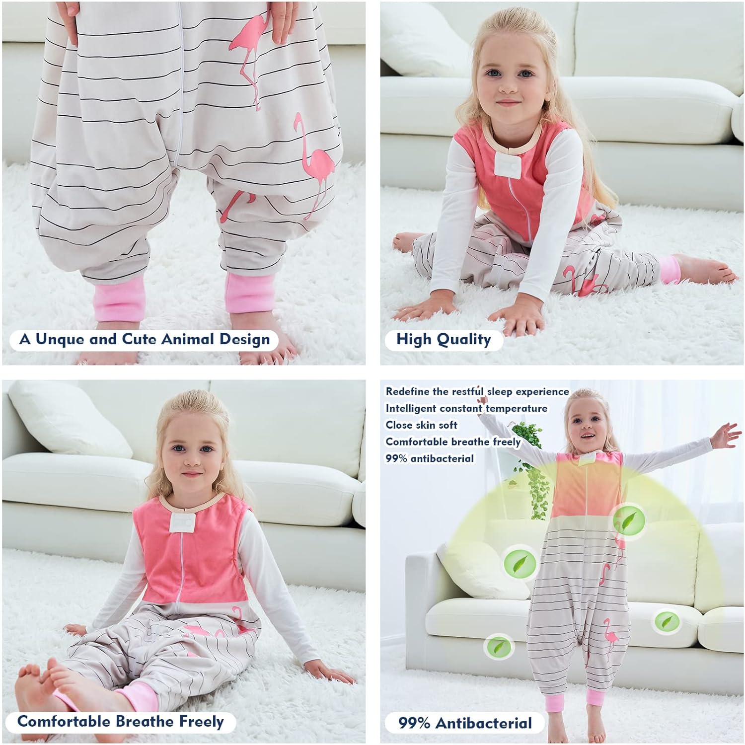 MICHLEY – Saco de dormir para bebé con pies, manta de invierno y primavera para bebés
