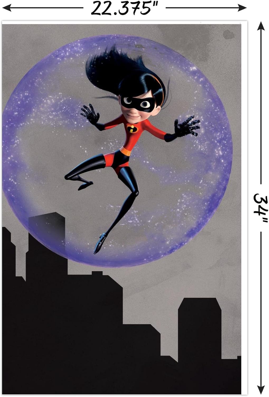 Trends International Disney Pixar – Póster de pared de The Incredibles 2, color violeta, 22.375 x 34 pulgadas, versión sin marco