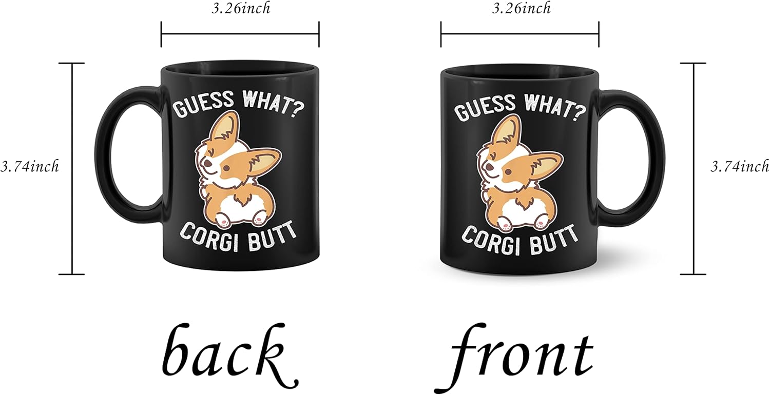 PUHEI Things I Do In My Spare Time – Taza de cerámica divertida de Corgi de 11 onzas, bonita taza de té de café con perro Corgi, decoración de