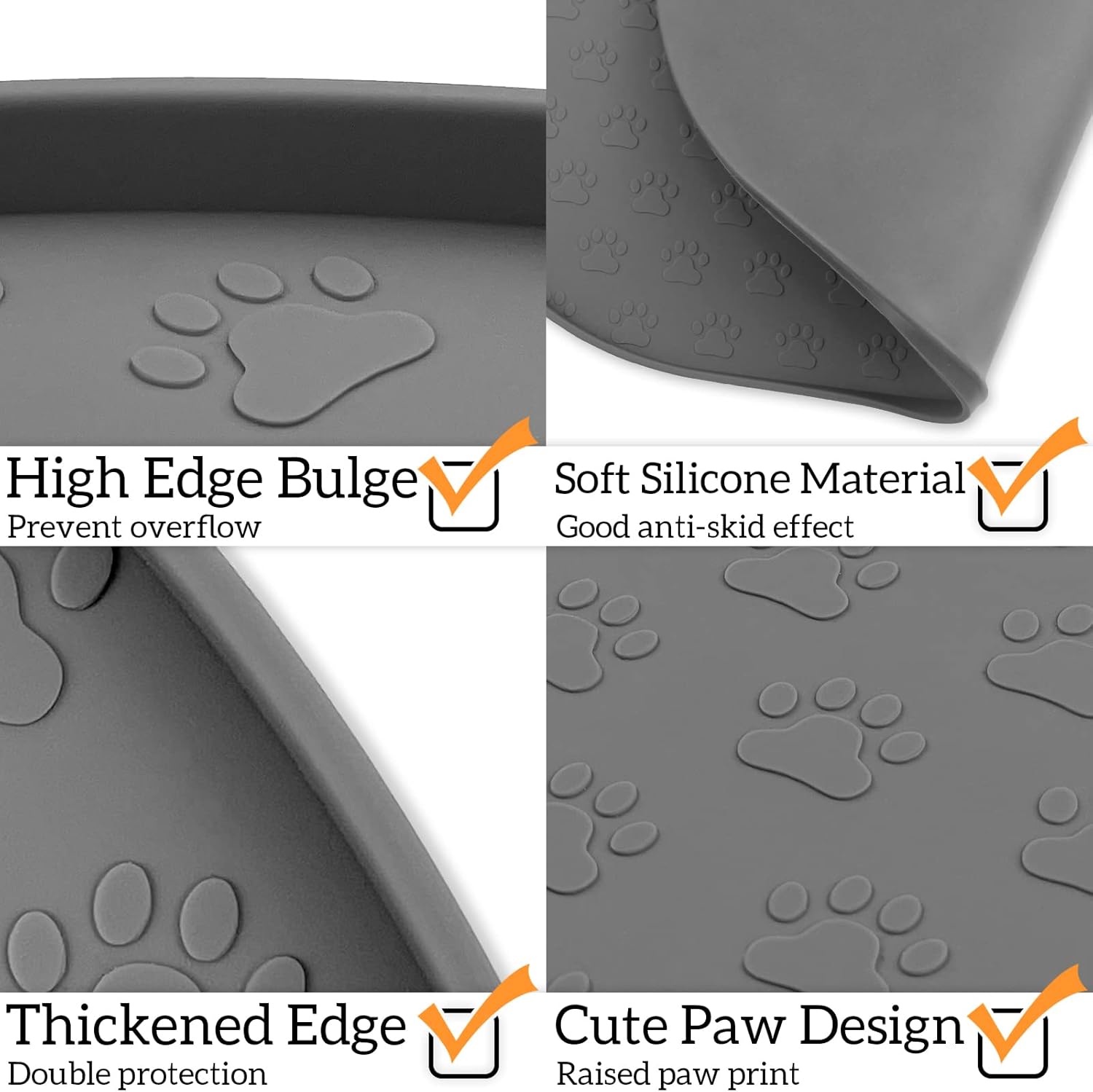Tapete de alimentación de mascotas para perros y gatos, mantel individual de silicona para perros, antideslizante, impermeable, evita el