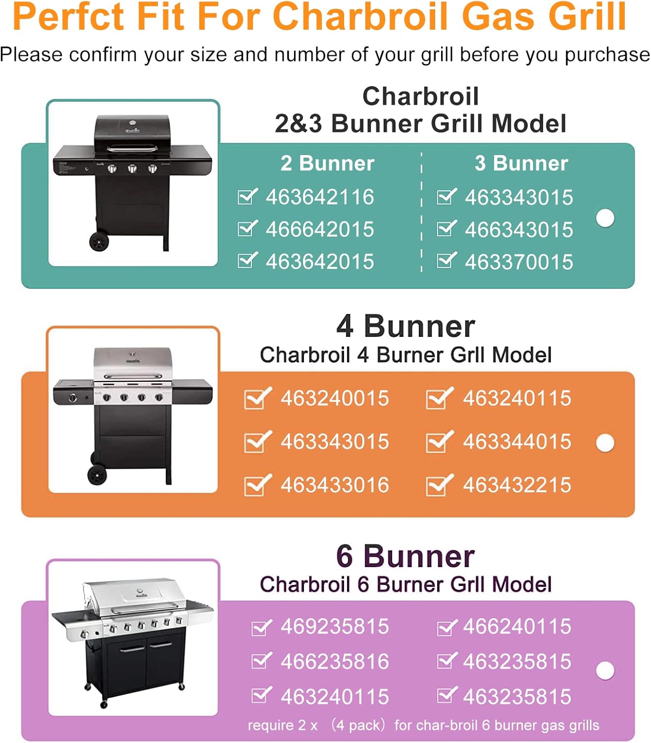 Utheer Piezas de parrilla para Charbroil Advantage Series 4 Burner 463240015, 463344015 463432215 463343015 463436815 Parrillas de gas Tubo de