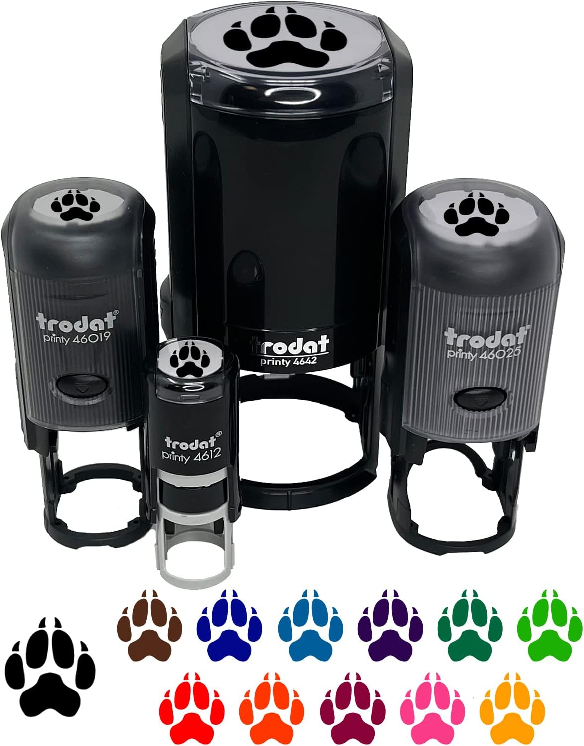 Wolf Coyote – Sello de goma autoentintado con estampado de patas, para sellar tinta, planificadores de manualidades, 1 pulgada mediana, tinta azul