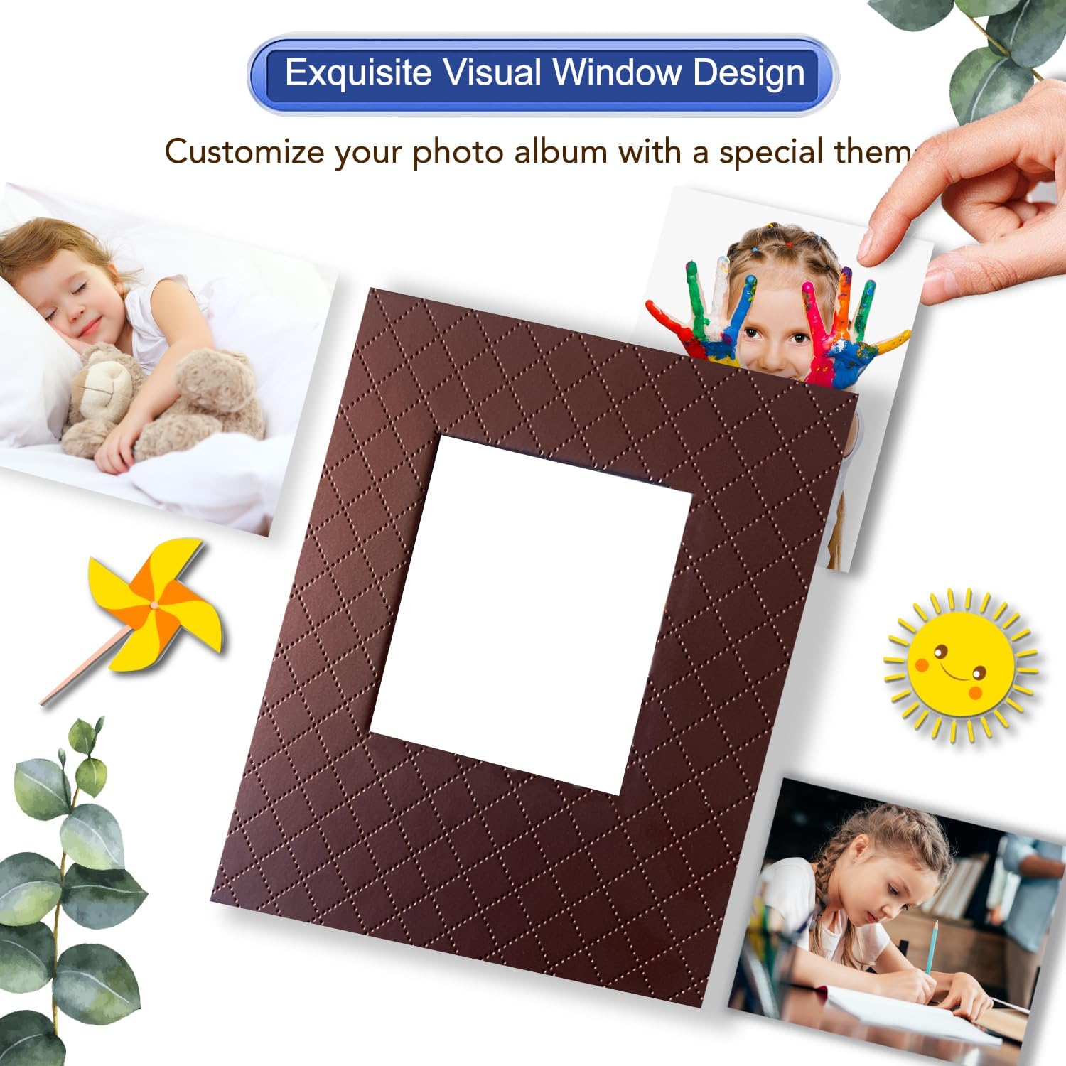 Zoview Art Álbum de fotos pequeño portátil de 4 x 6 pulgadas, cada 28 páginas transparentes con capacidad para 56 imágenes, mini álbumes de piel