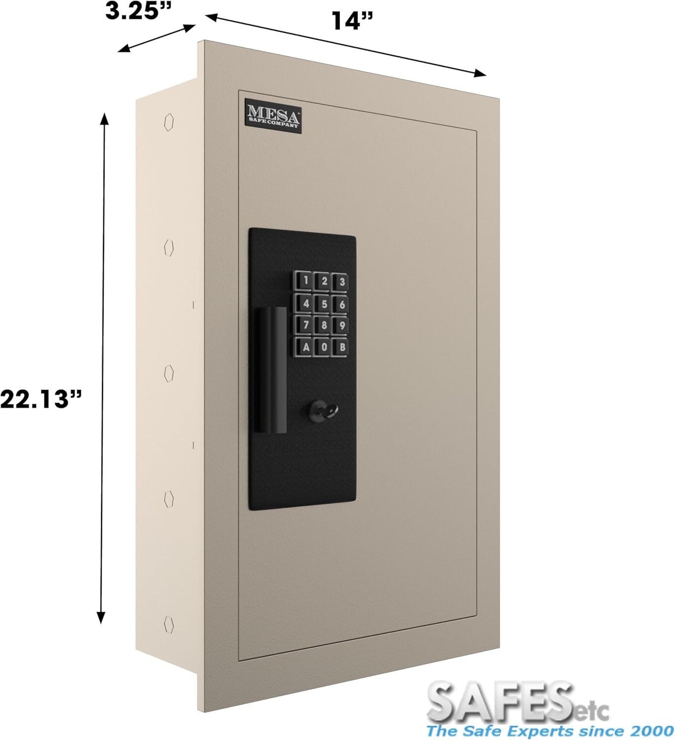 Mesa Safe – Caja fuerte de pared ajustable de acero, 0.3-0.7 pies cúbicos