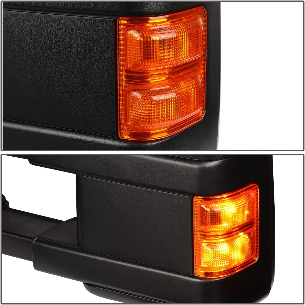 DNA Motoring TWM-027-T999-CH-AM – Espejos laterales de remolque izquierdo + lado derecho compatibles con 08-16 F250  F350  F450  F550  F550 Super