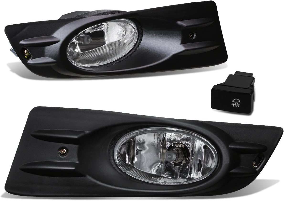 Auto Dynasty Compatible con Honda Accord Coupe UC1 par de luces antiniebla de conducción de parachoques + bisel + kit de cableado + interruptor