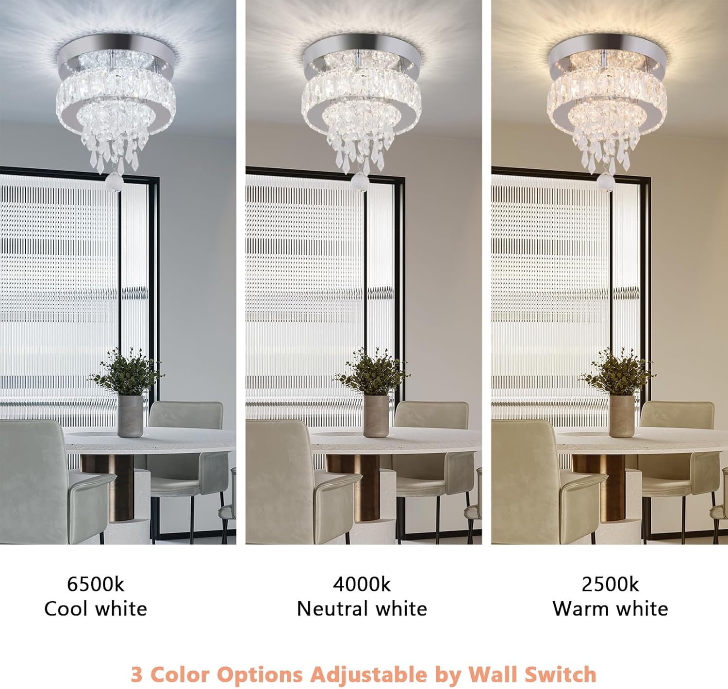 Finktonglan Candelabros pequeños, moderno diseño de gota de lluvia, luz de techo de cristal, mini candelabros de 9 pulgadas x 8 pulgadas para
